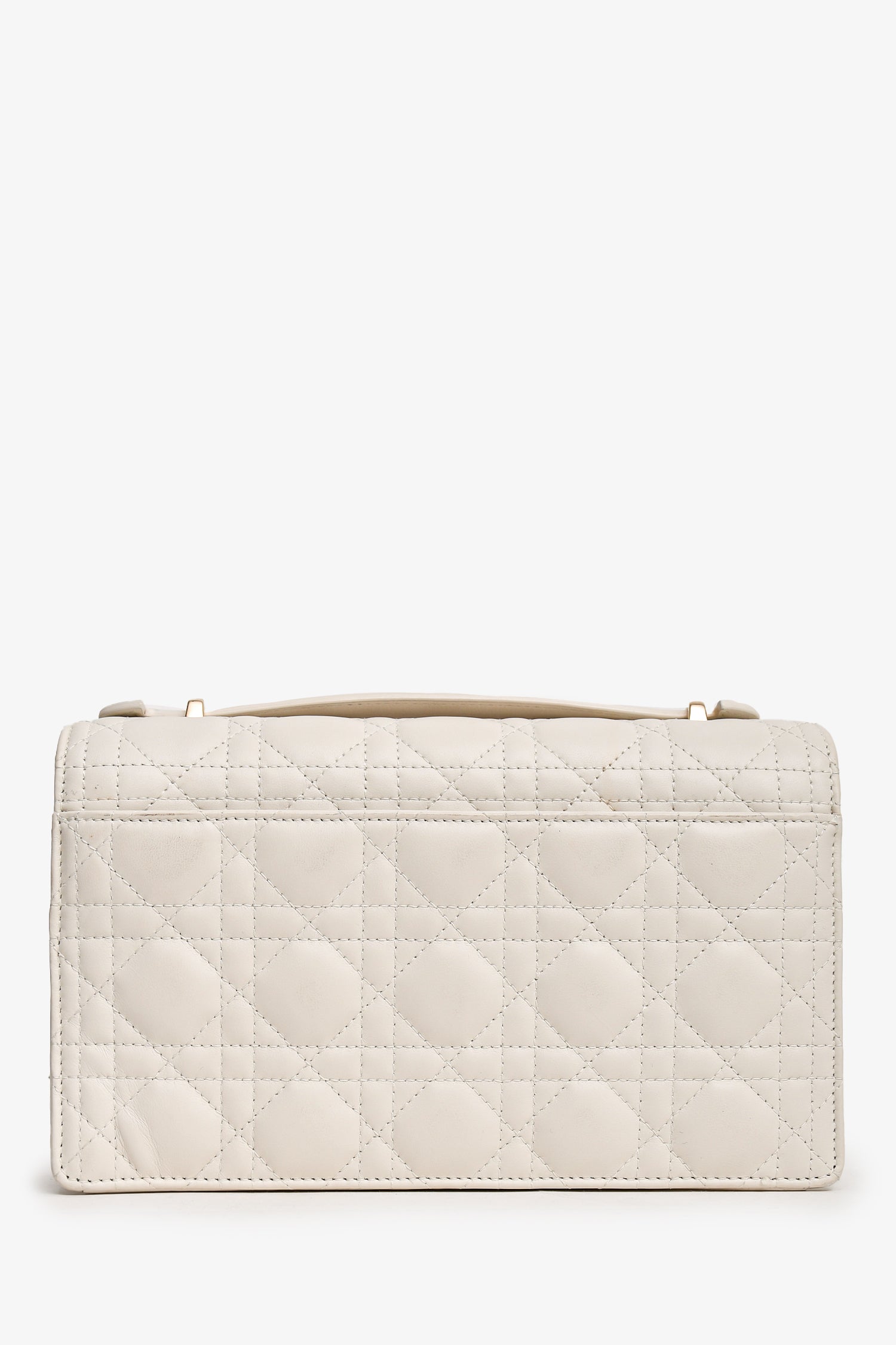 Christian Dior 2024 White Leather Cannage My Dior Top Handle Bag
