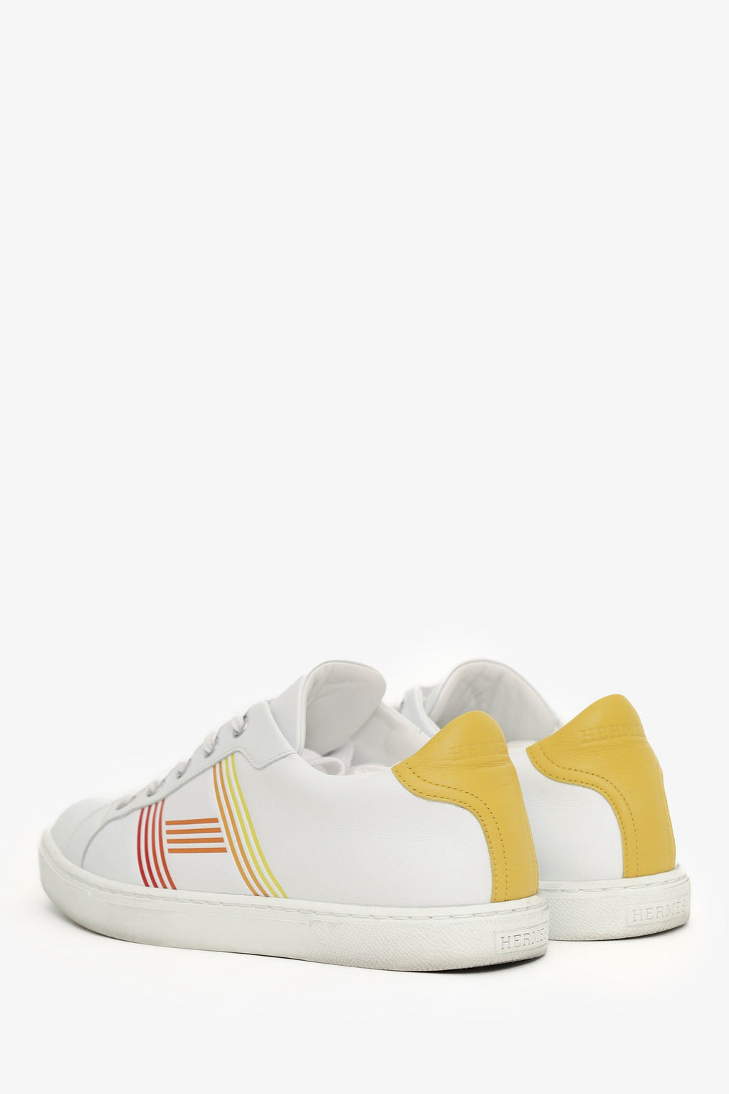Hermès White Leather Avantage Sneakers Size 37