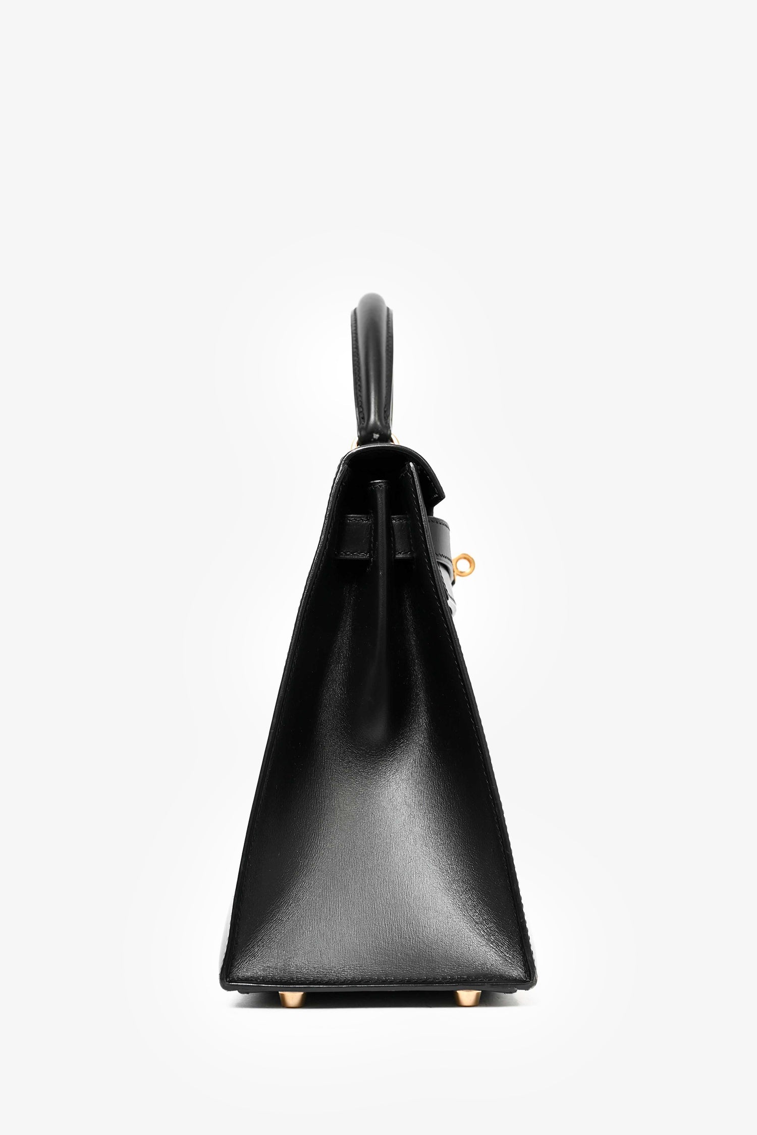 Hermès 1999 Box Leather Kelly 28 Top Handle with Strap