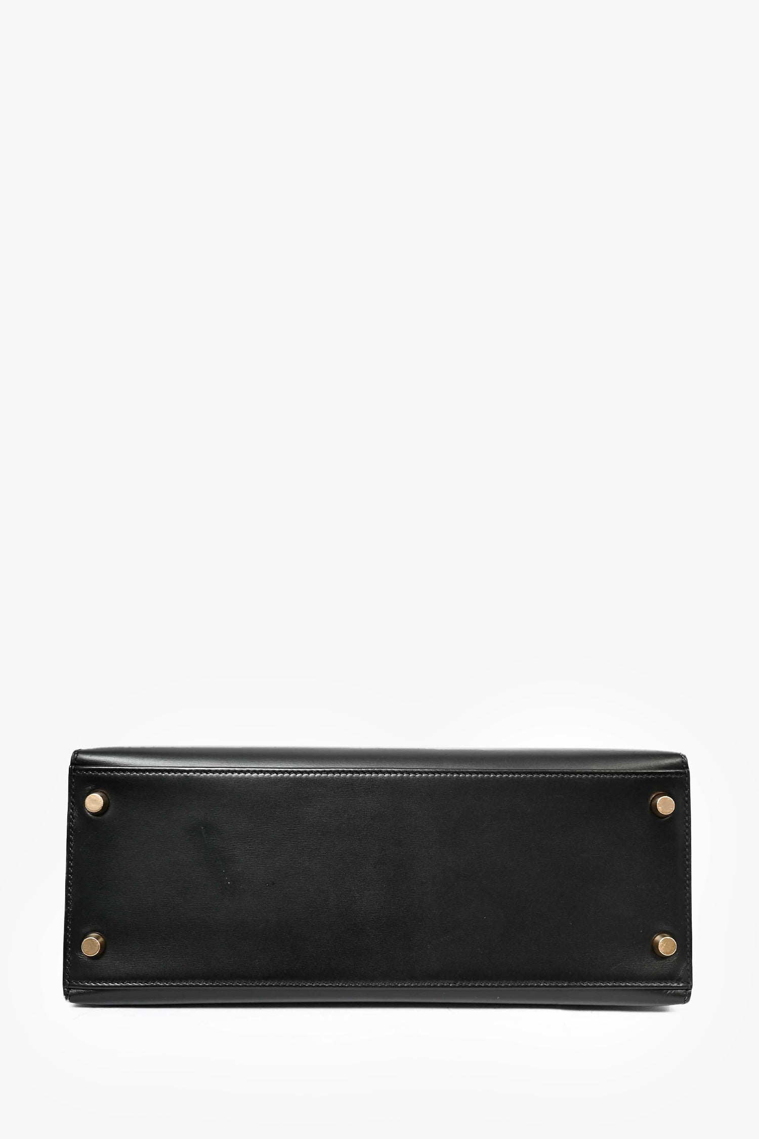 Hermès 1999 Box Leather Kelly 28 Top Handle with Strap