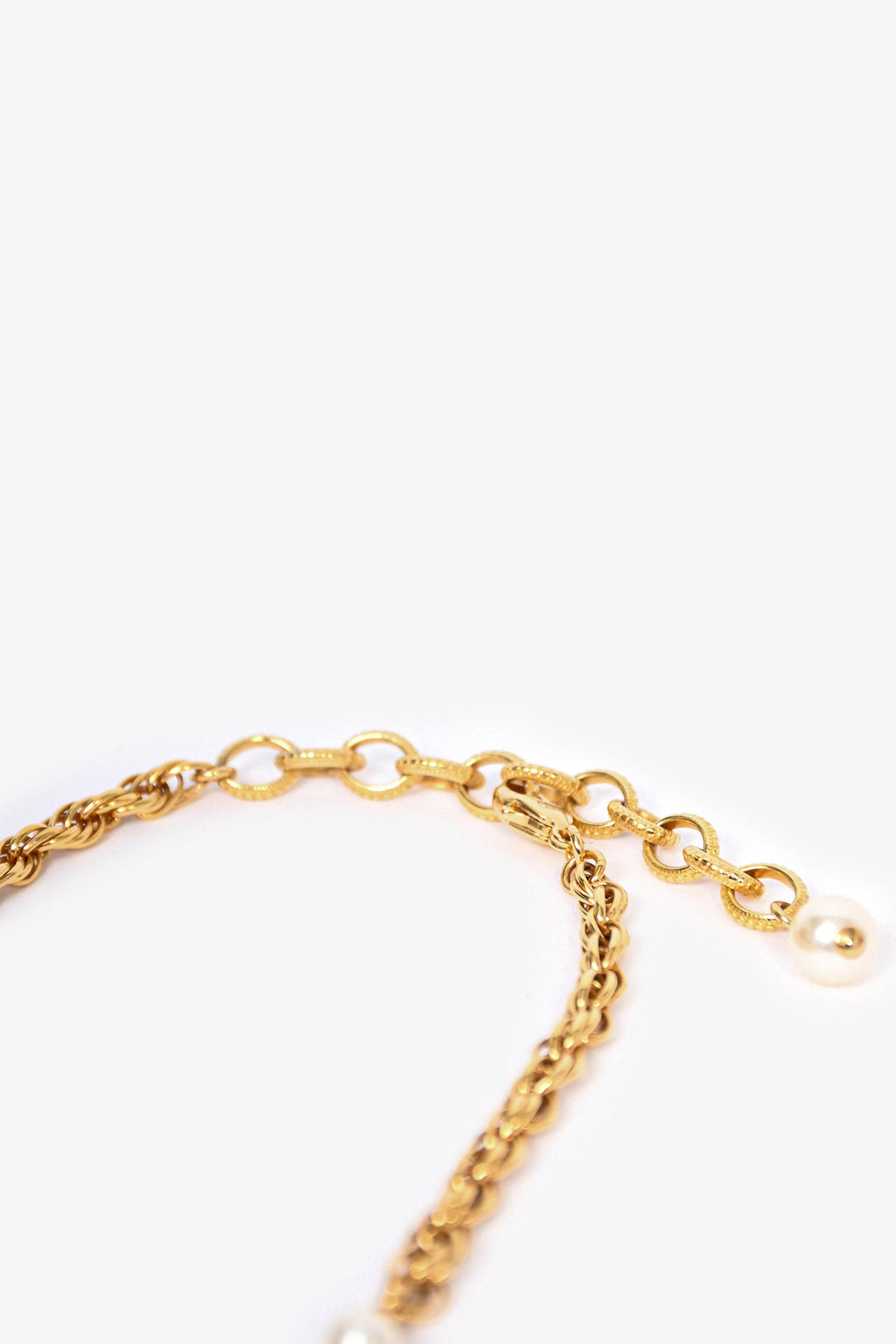 Pre-Loved Chanel™ 2022 Pink/Gold Pearl CC Necklace