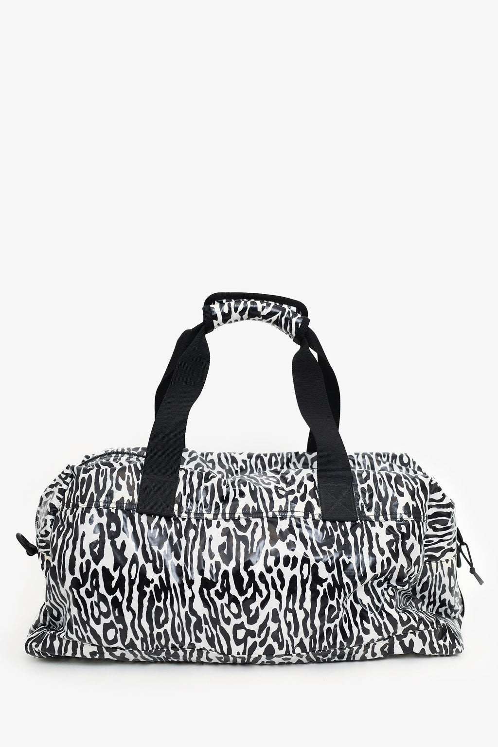 Saint Laurent Black/White Zebra Logo Printed Duffle Bag