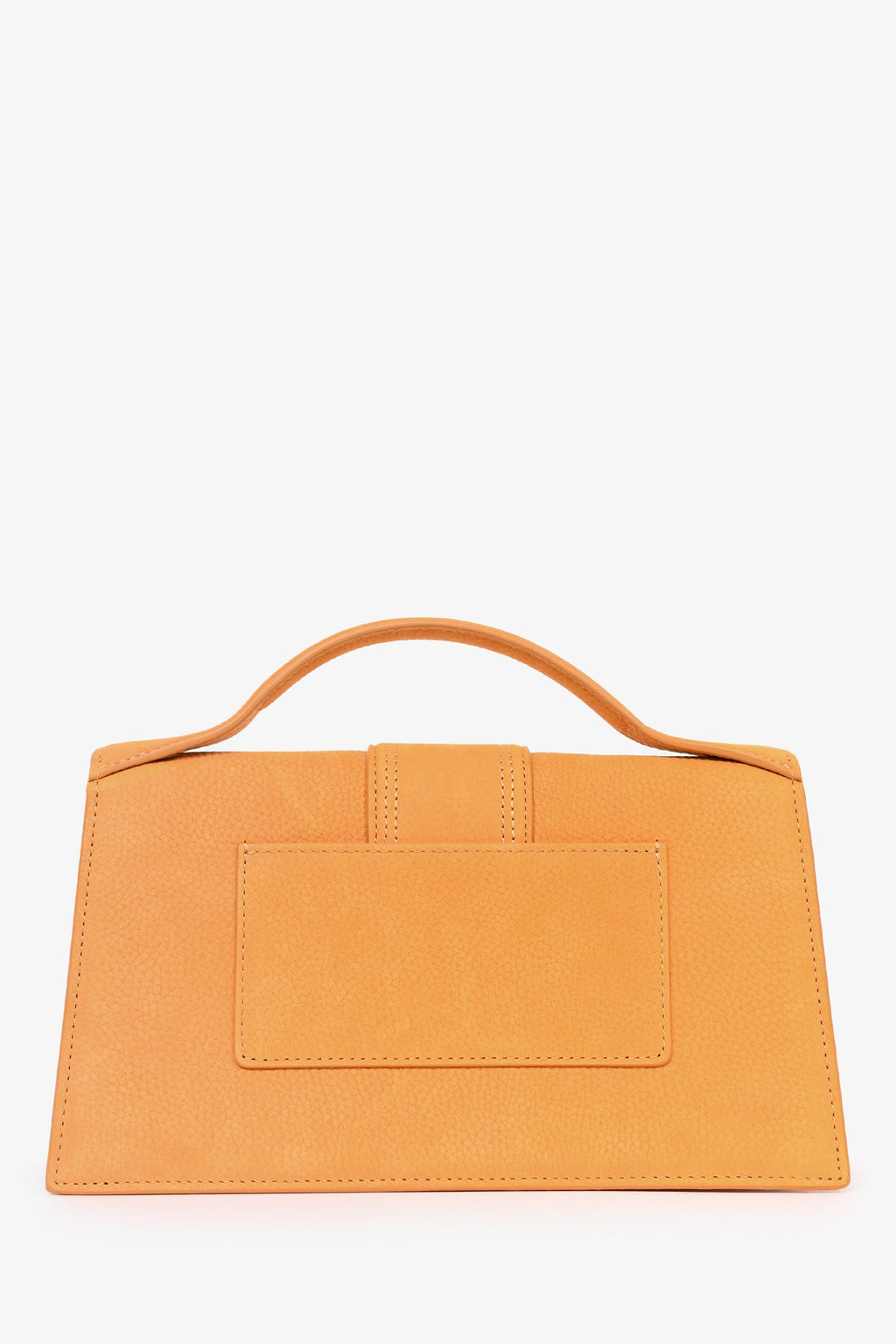 Jacquemus Orange Brushed Leather 'La Montaigne Grand Bambino' Top Handle with Strap