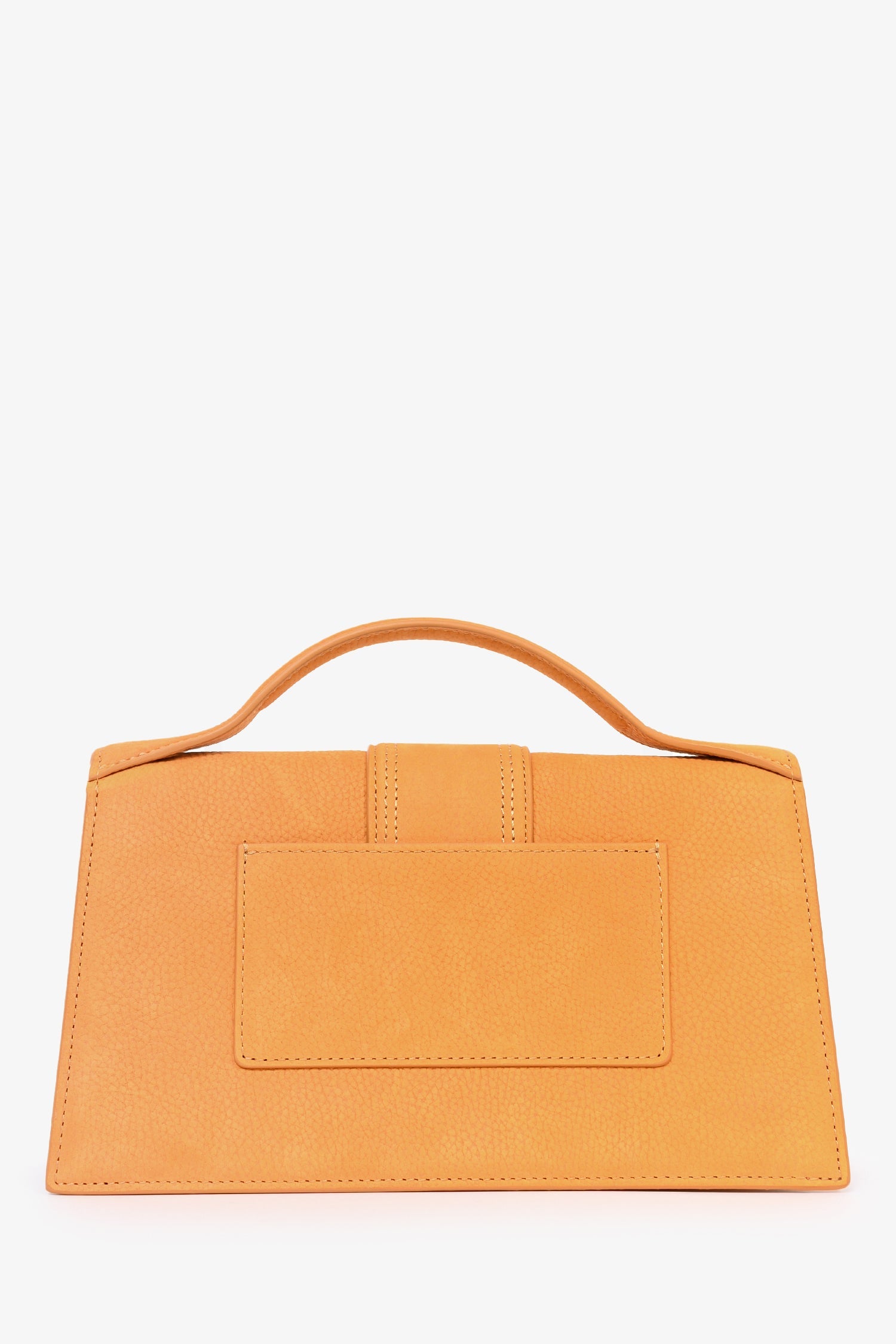 Jacquemus Orange Brushed Leather 'La Montaigne Grand Bambino' Top Handle with Strap