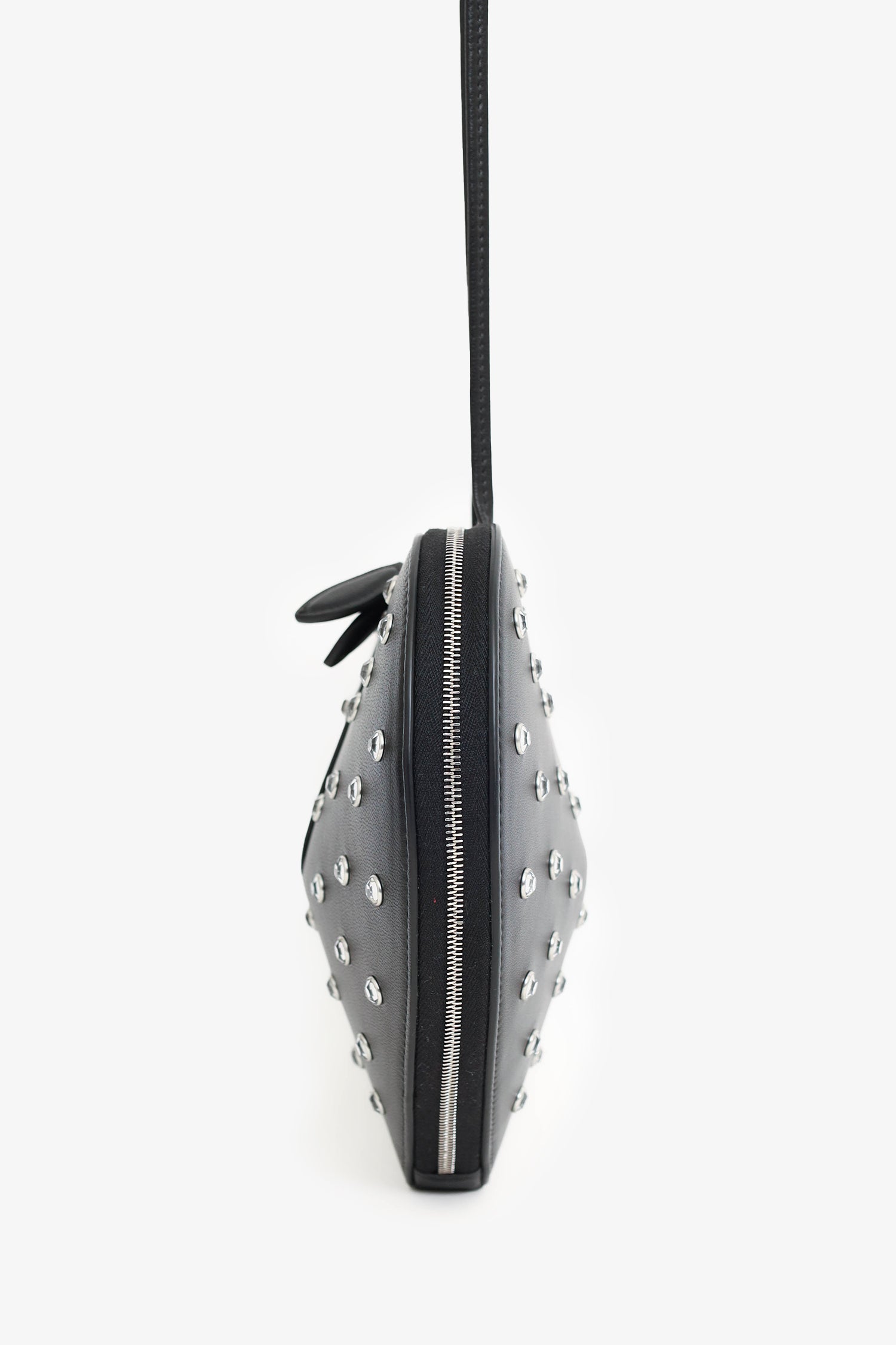 Alaïa Black Leather Diamante Embellished Heart Shaped Bag