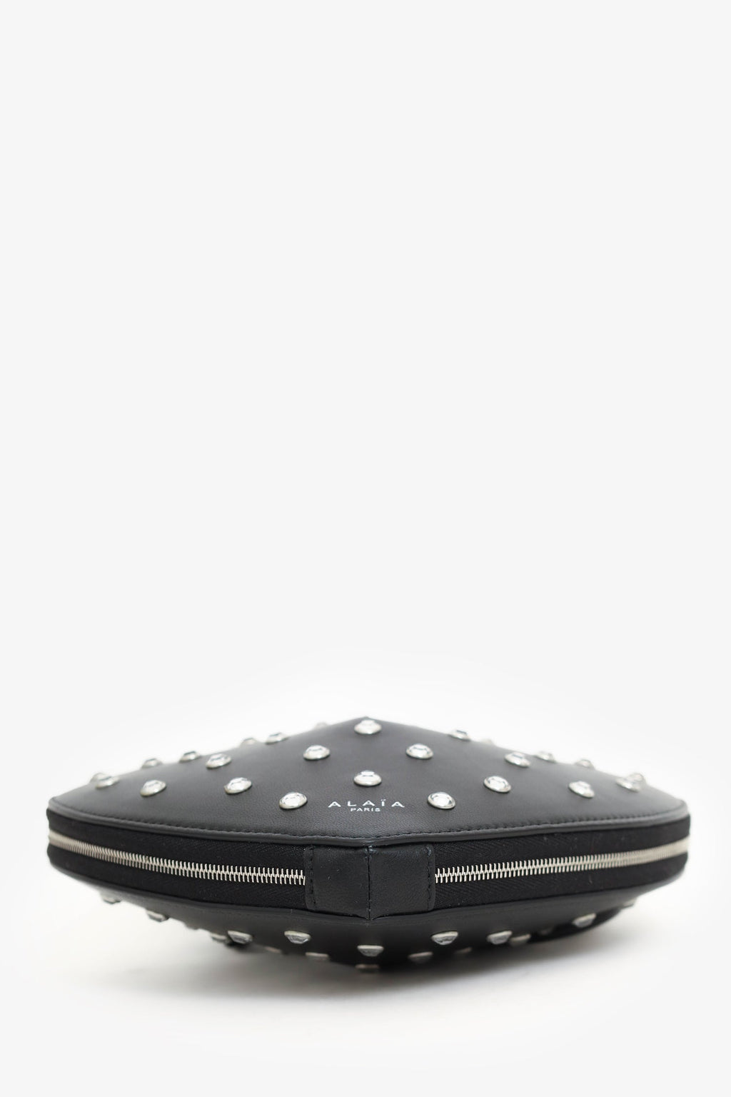 Alaïa Black Leather Diamante Embellished Heart Shaped Bag