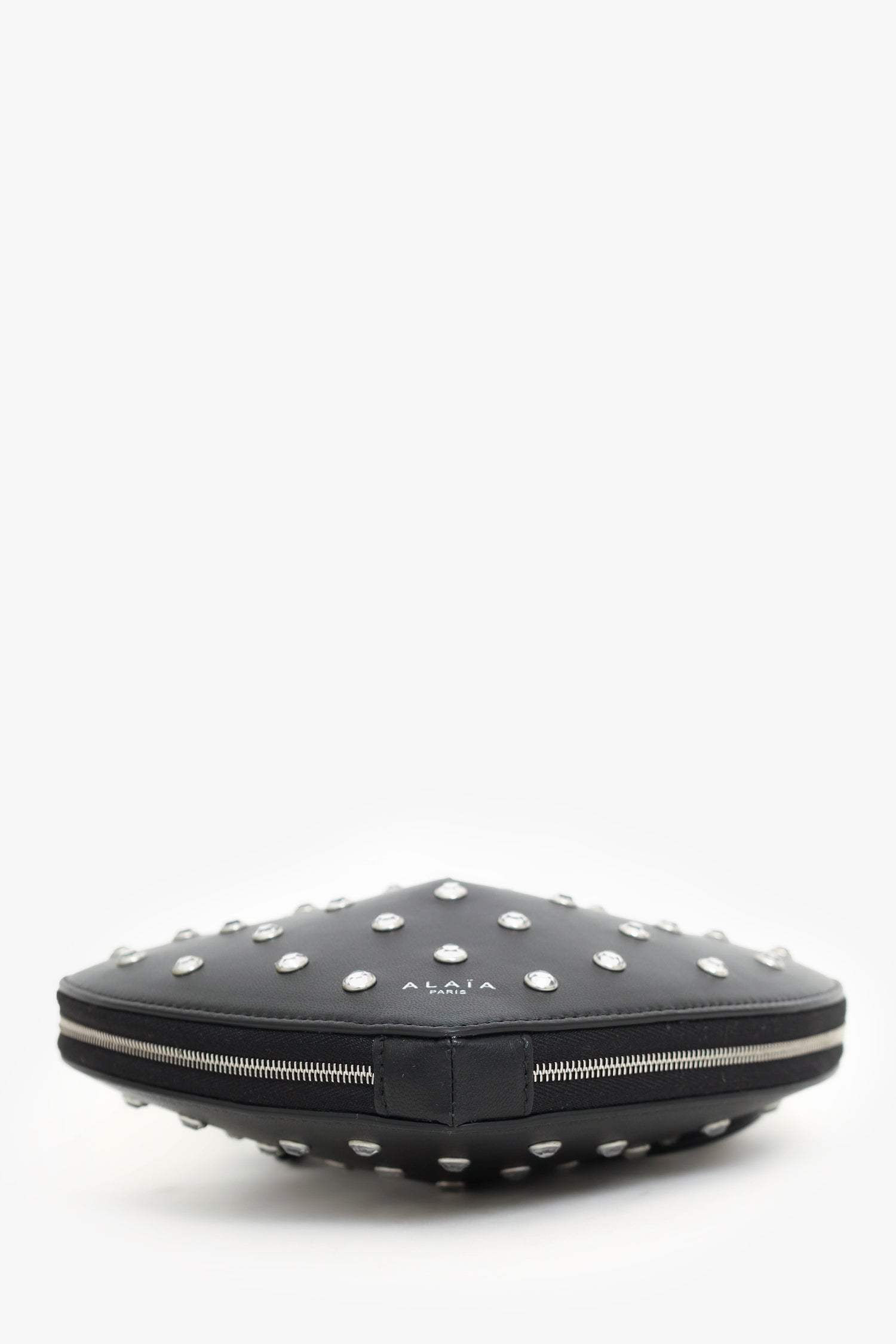 Alaïa Black Leather Diamante Embellished Heart Shaped Bag