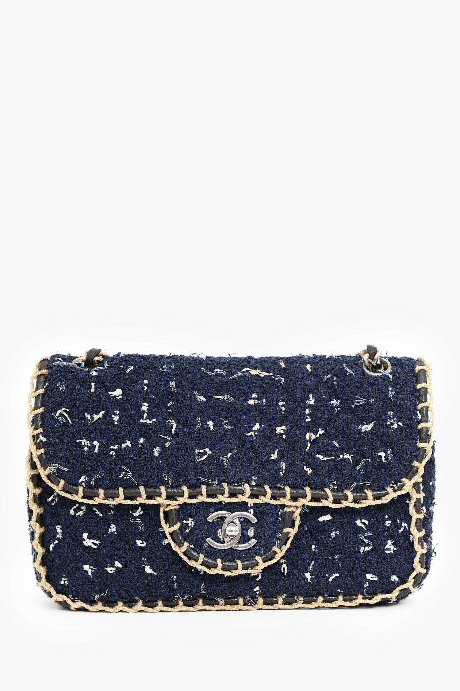 Pre-Loved Chanel™ Chanel 2010-11 Navy Tweed St. Tropez Flap Bag