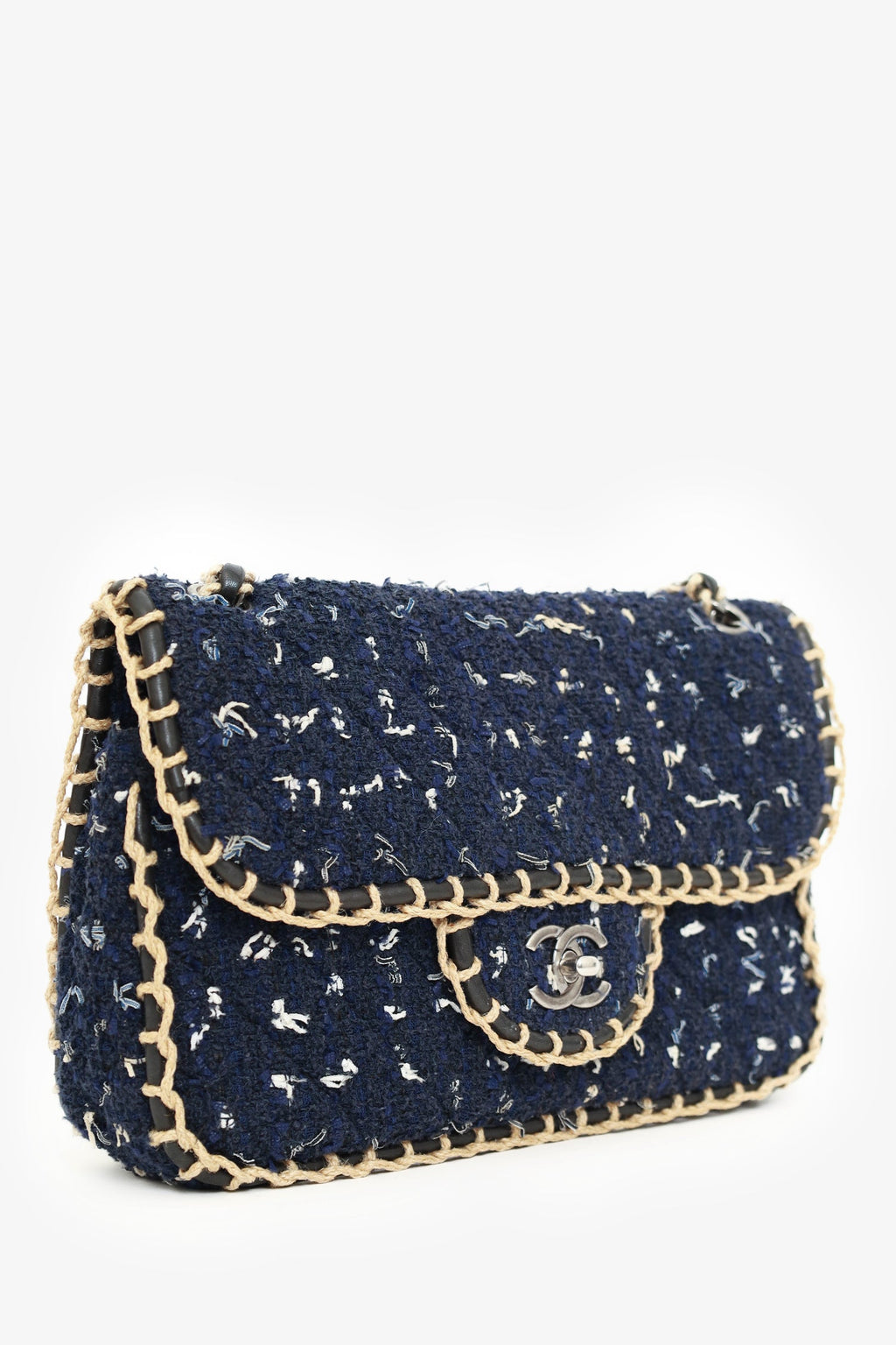 Pre-Loved Chanel™ Chanel 2010-11 Navy Tweed St. Tropez Flap Bag
