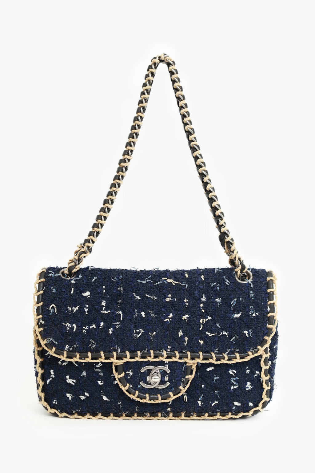 Pre-Loved Chanel™ Chanel 2010-11 Navy Tweed St. Tropez Flap Bag