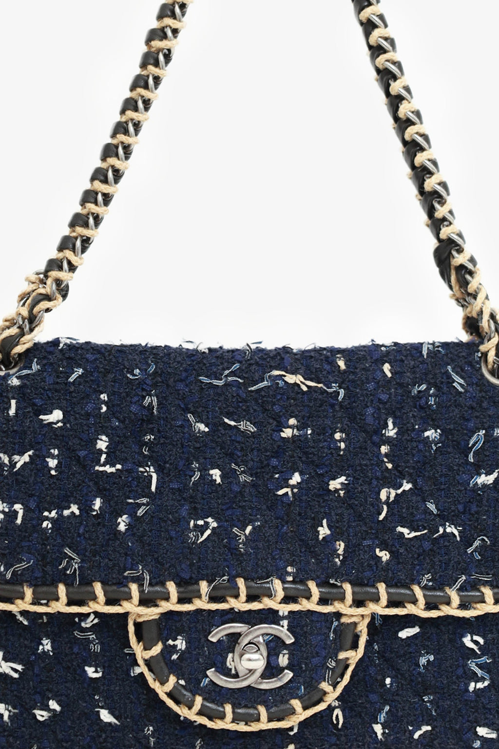 Pre-Loved Chanel™ Chanel 2010-11 Navy Tweed St. Tropez Flap Bag