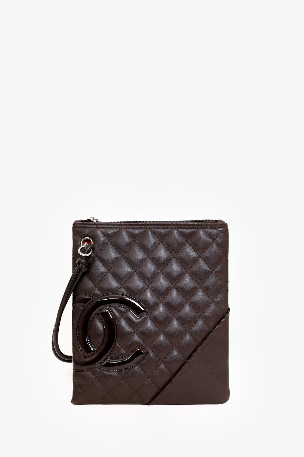 Chanel 2005-06 Brown Leather Cambon Flat Messenger Crossbody Bag 'As Is'