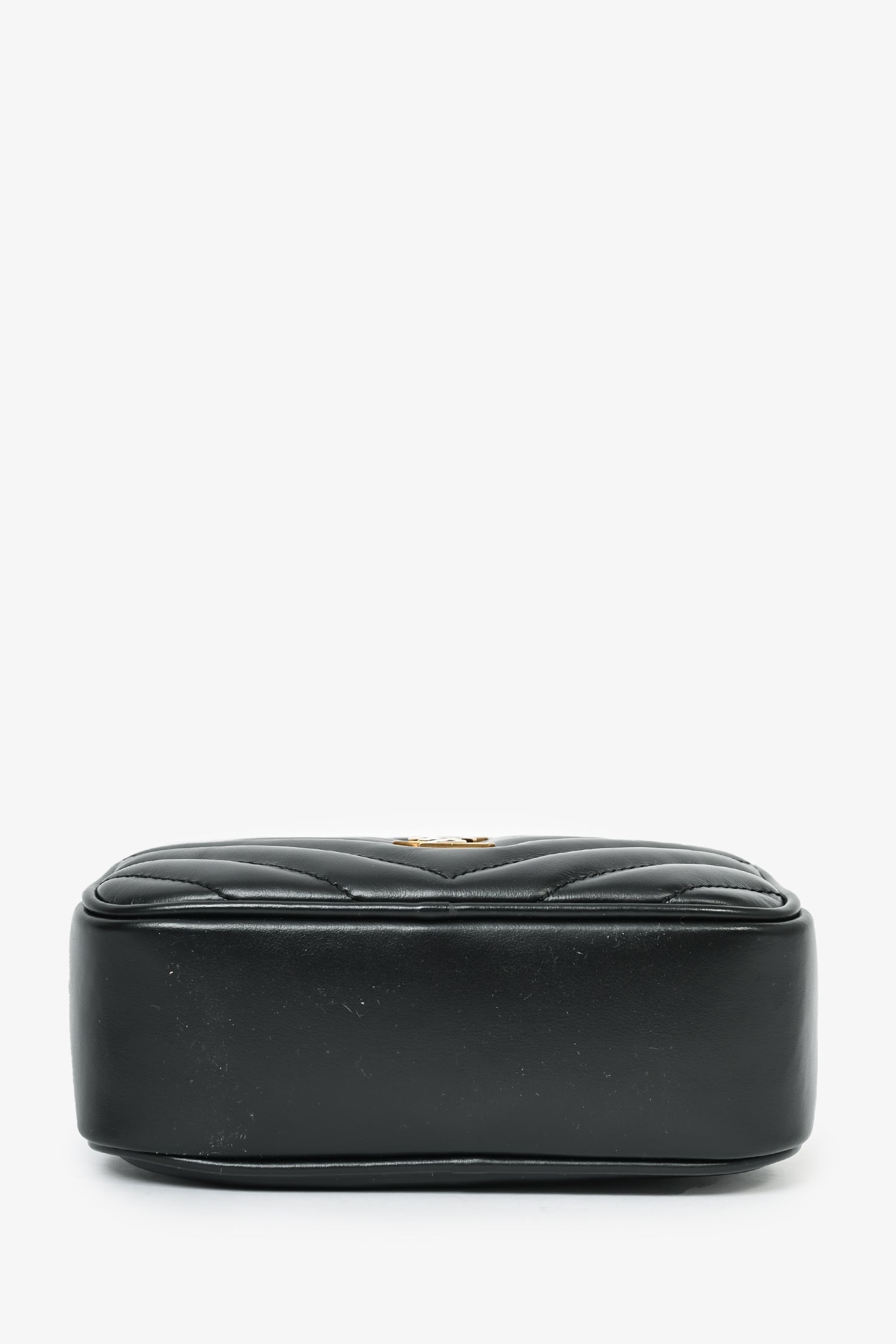 Saint Laurent 2022 Black Chevron Leather Lou Belt Bag