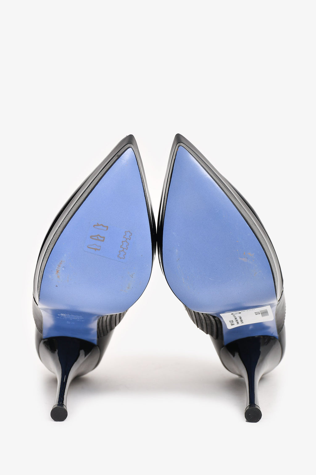 Versace Black Patent Leather Pointed Toe Platform Heels Size 36