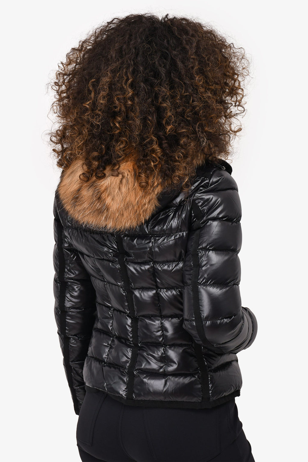 Moncler Black Down Racoon Fur Hooded 'Armoise' Jacket Size 1