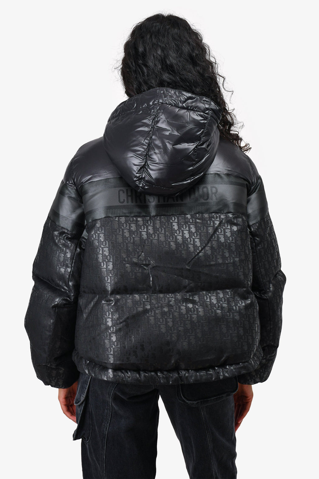 Christian Dior Black Oblique Puffer Jacket Size XS