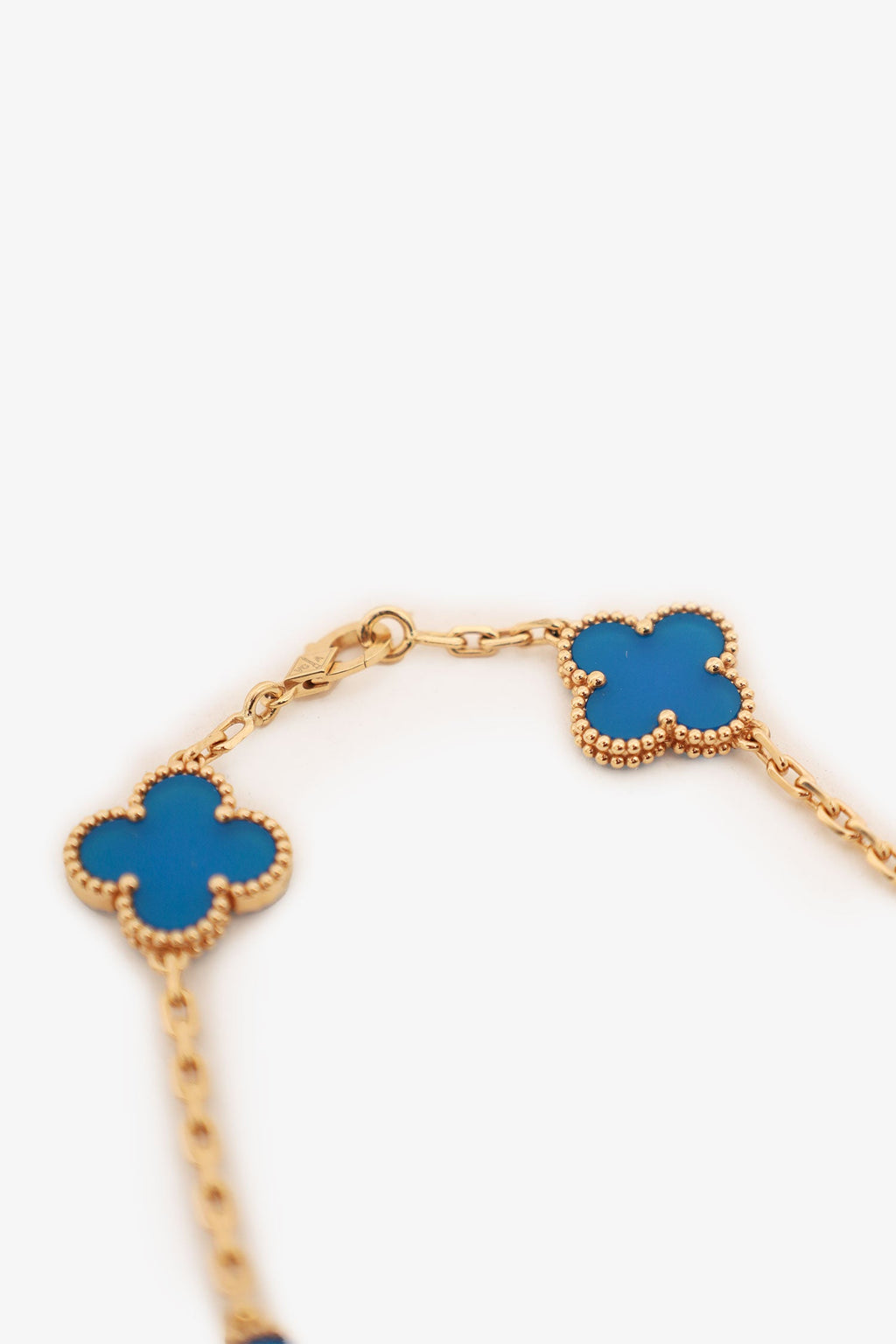 Van Cleef & Arpels 18K Yellow Gold Agate Vintage Alhambra 10 Motifs Necklace