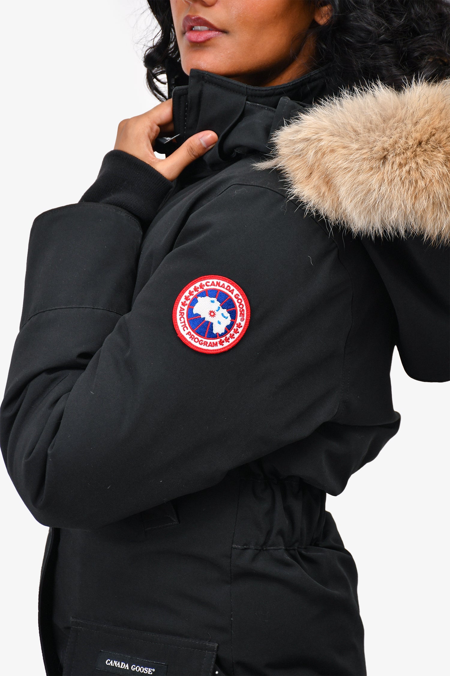 Canada Goose Black Trillion Fur Hooded Parka Down Coat Size XXS