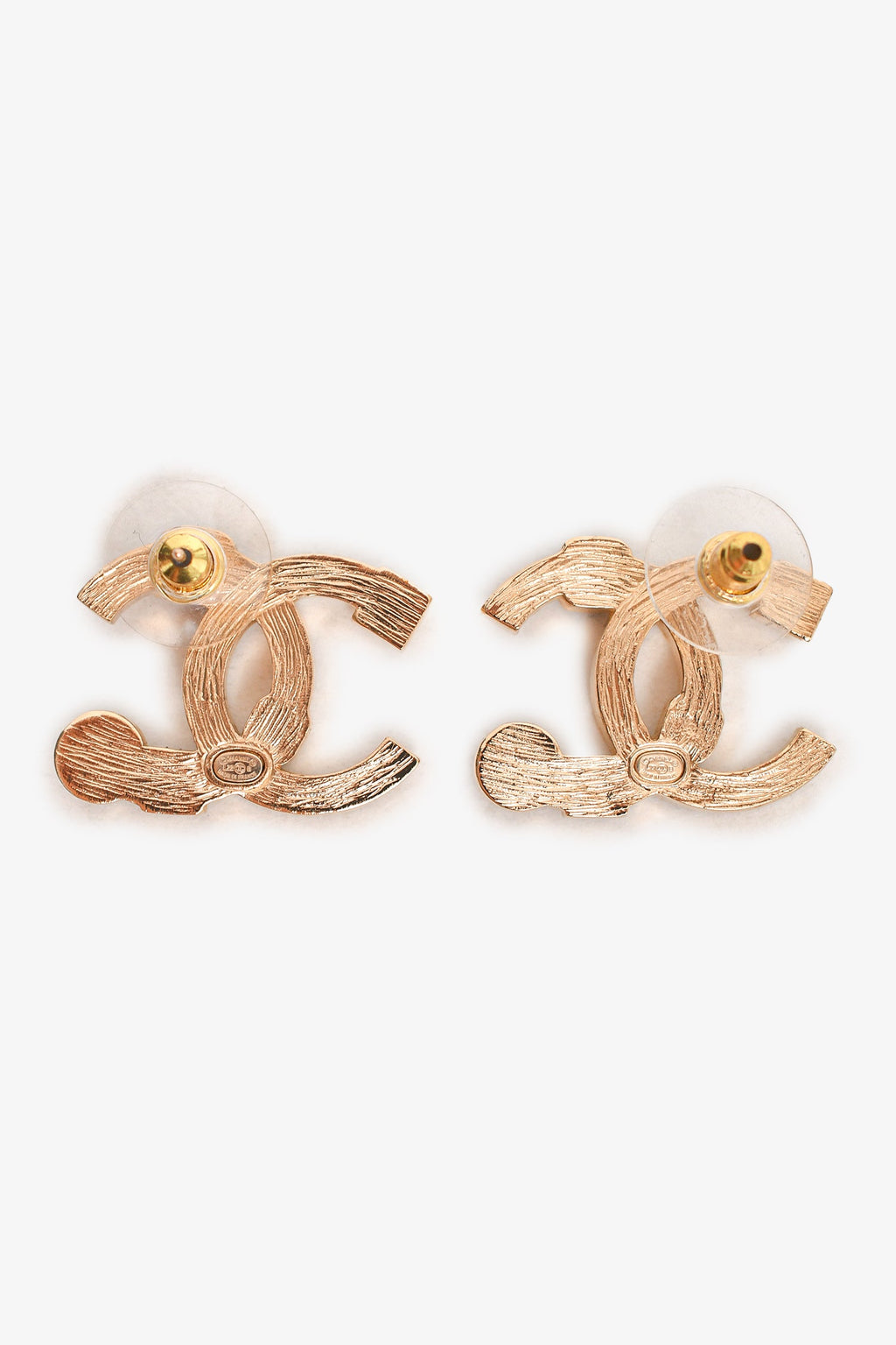 Pre-Loved Chanel™ 2022 Gold Tone Crystal Embellished CC Earrings