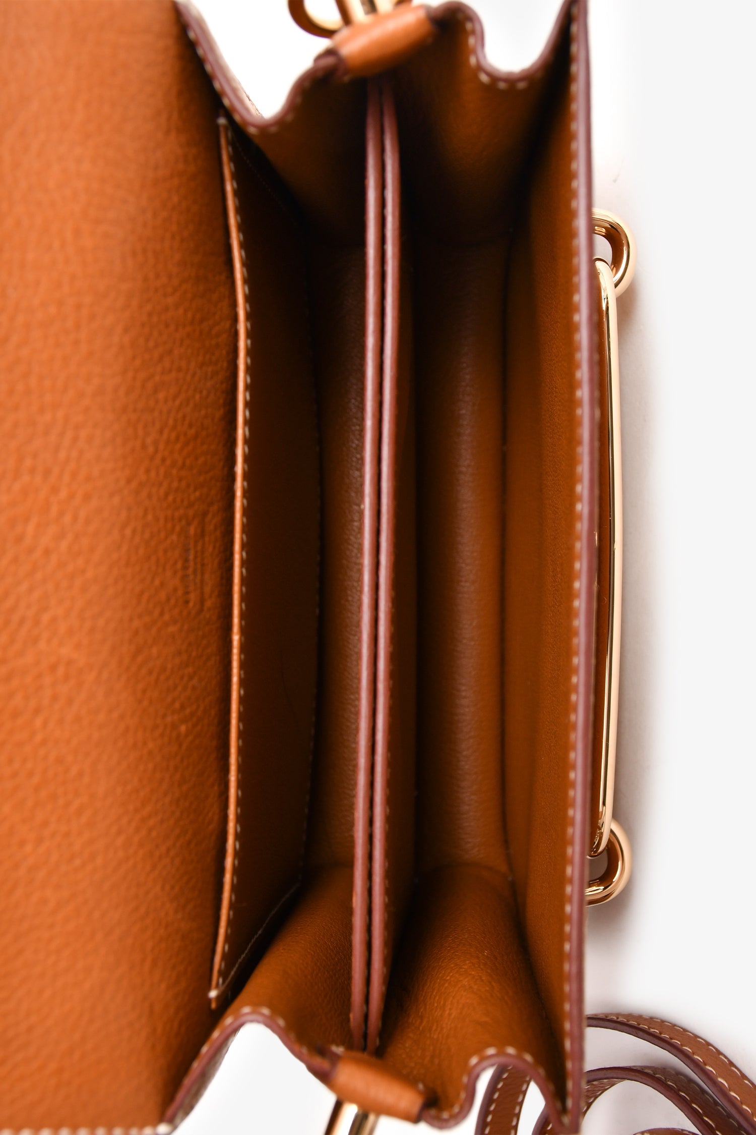 Hermès 2019 Brown Fauve Leather Mini Roulis GHW (As Is)