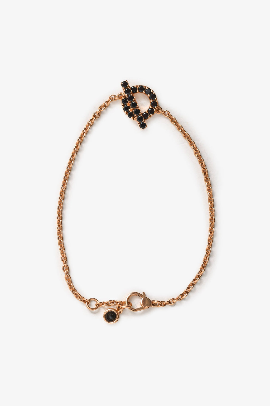 Hermès 18K Rose Gold/Black Spinel Finesse Bracelet