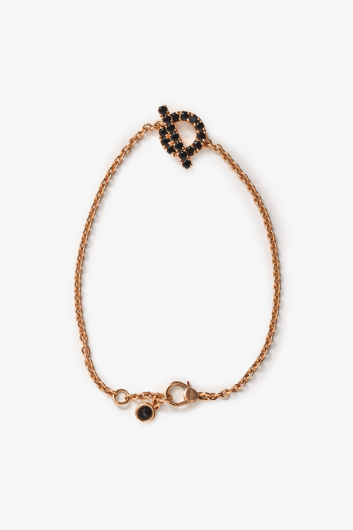 Hermès 18K Rose Gold/Black Spinel Finesse Bracelet