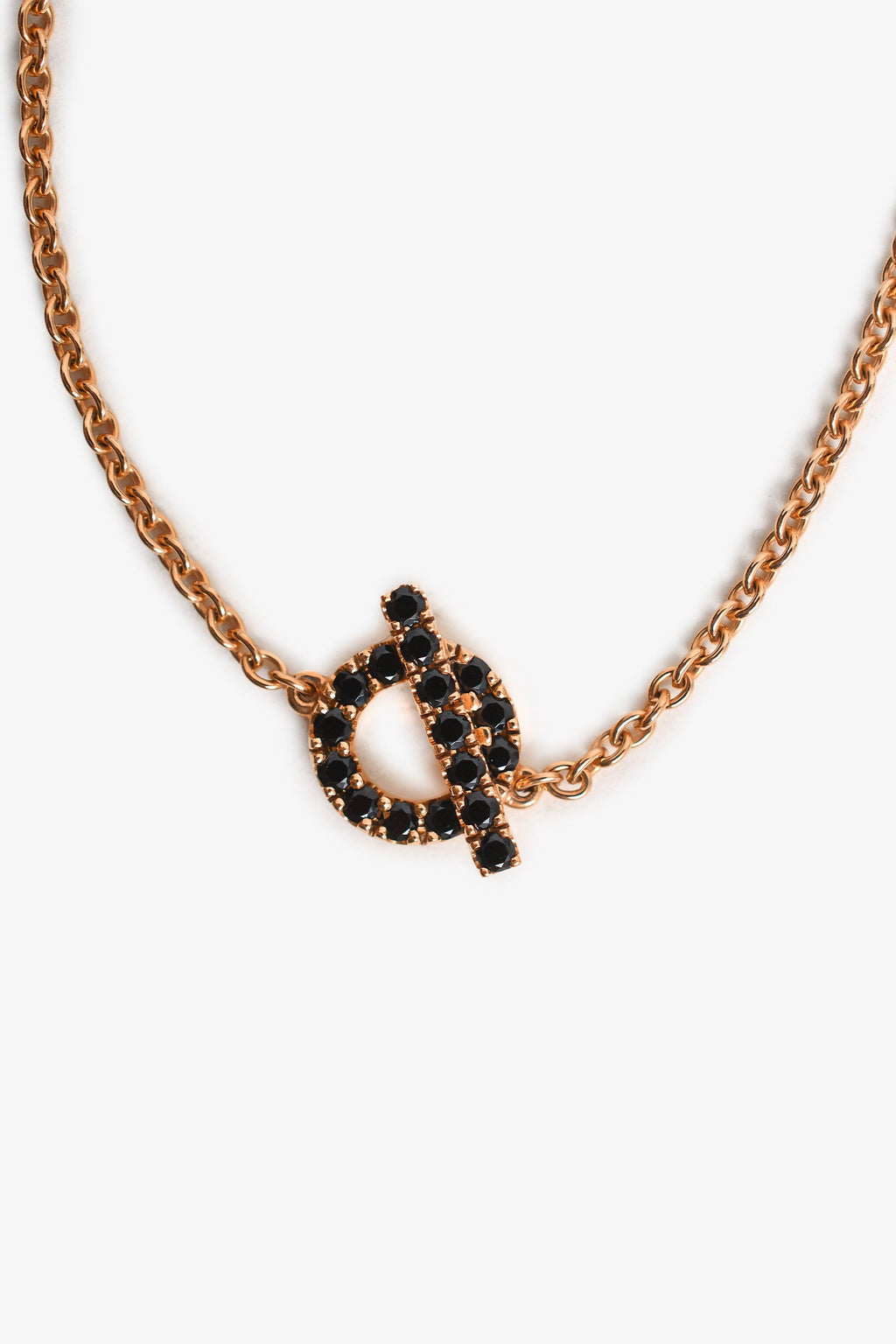 Hermès 18K Rose Gold/Black Spinel Finesse Bracelet