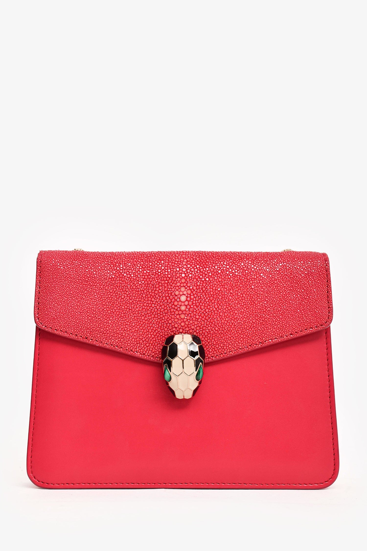 Bvlgari Pink Leather/Stingray Serpenti Crossbody