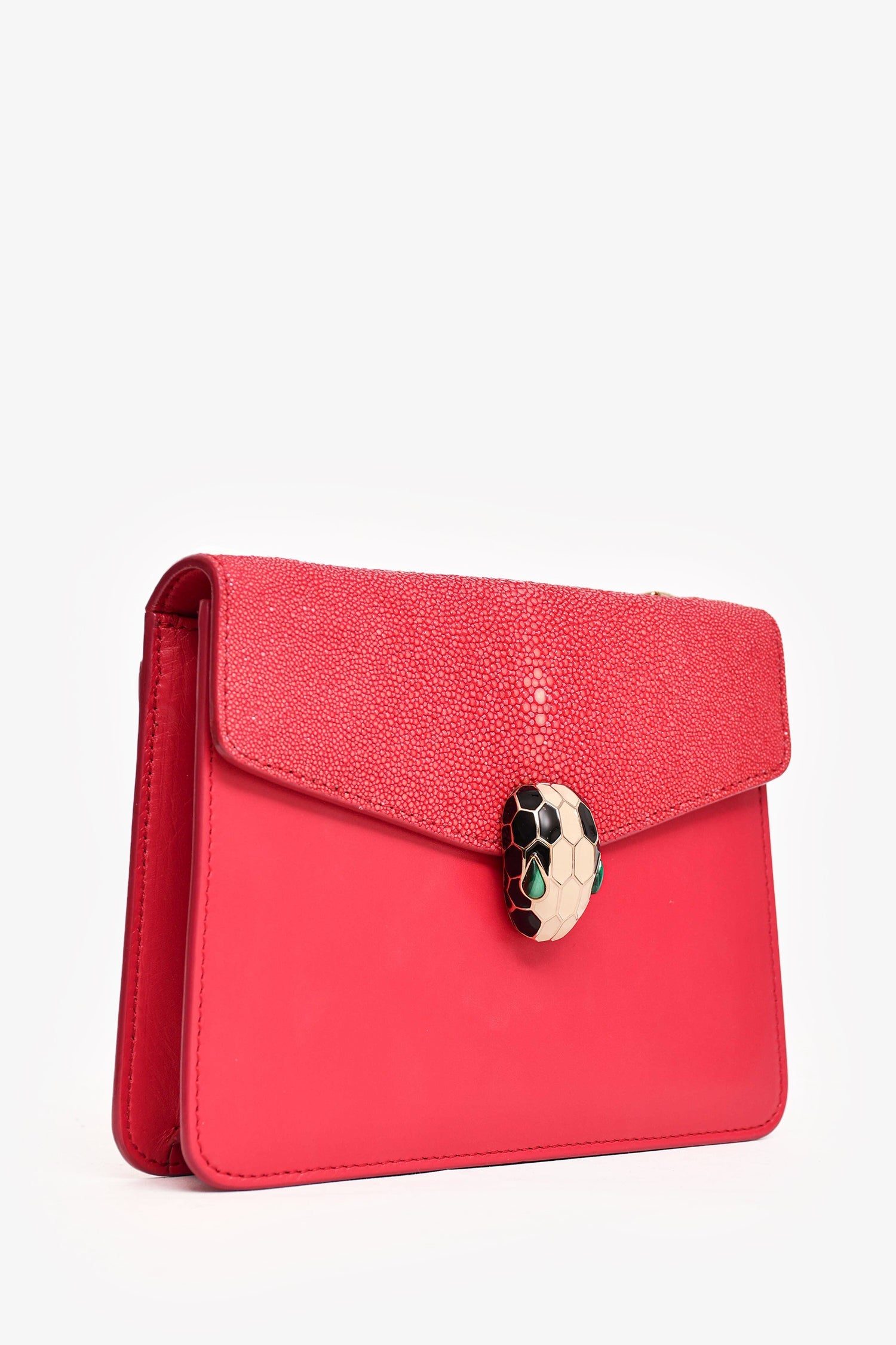 Bvlgari Pink Leather/Stingray Serpenti Crossbody