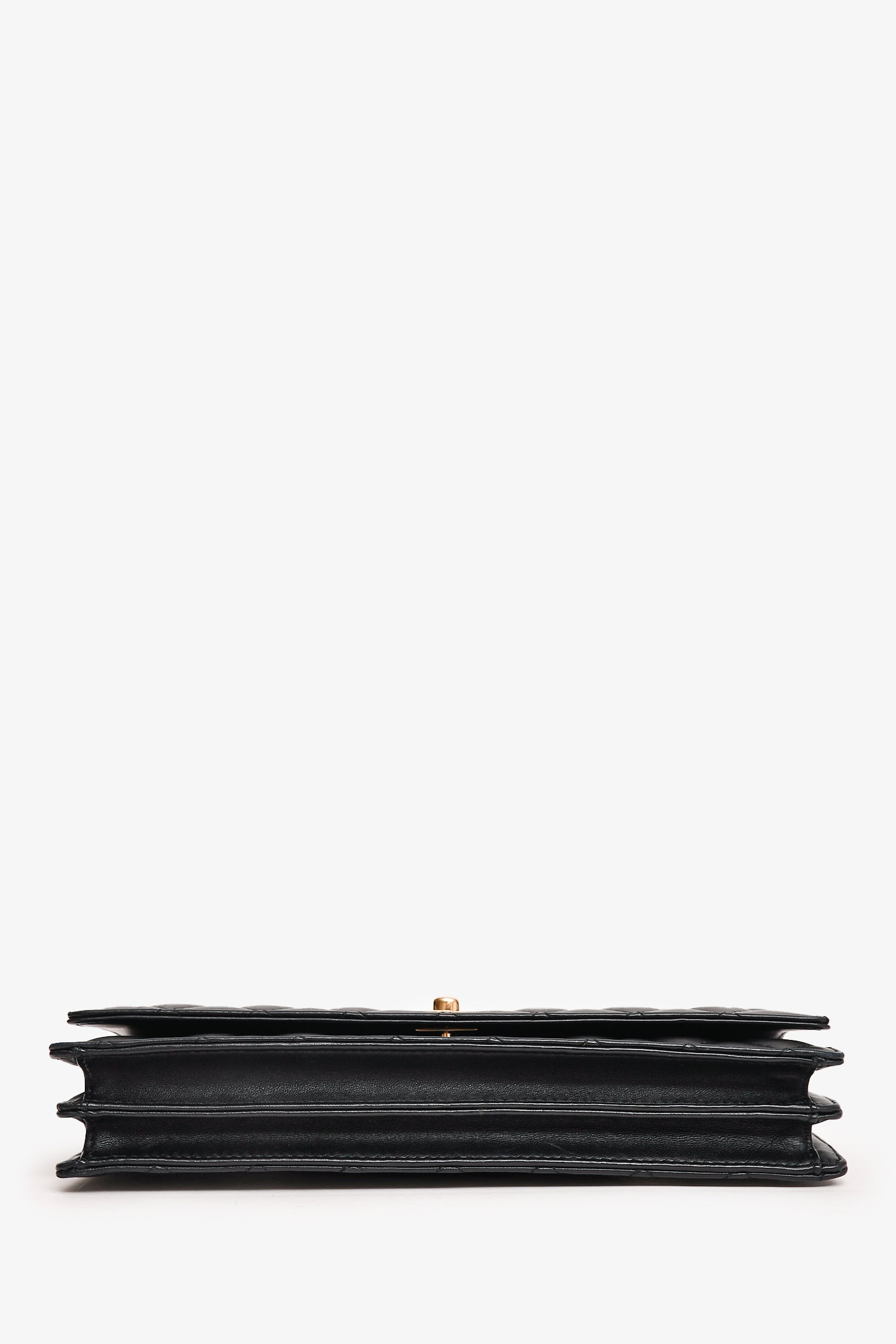 Pre-Loved Chanel™ 2016-17 Black Lambskin Faux Pearl East West Shoulder Bag