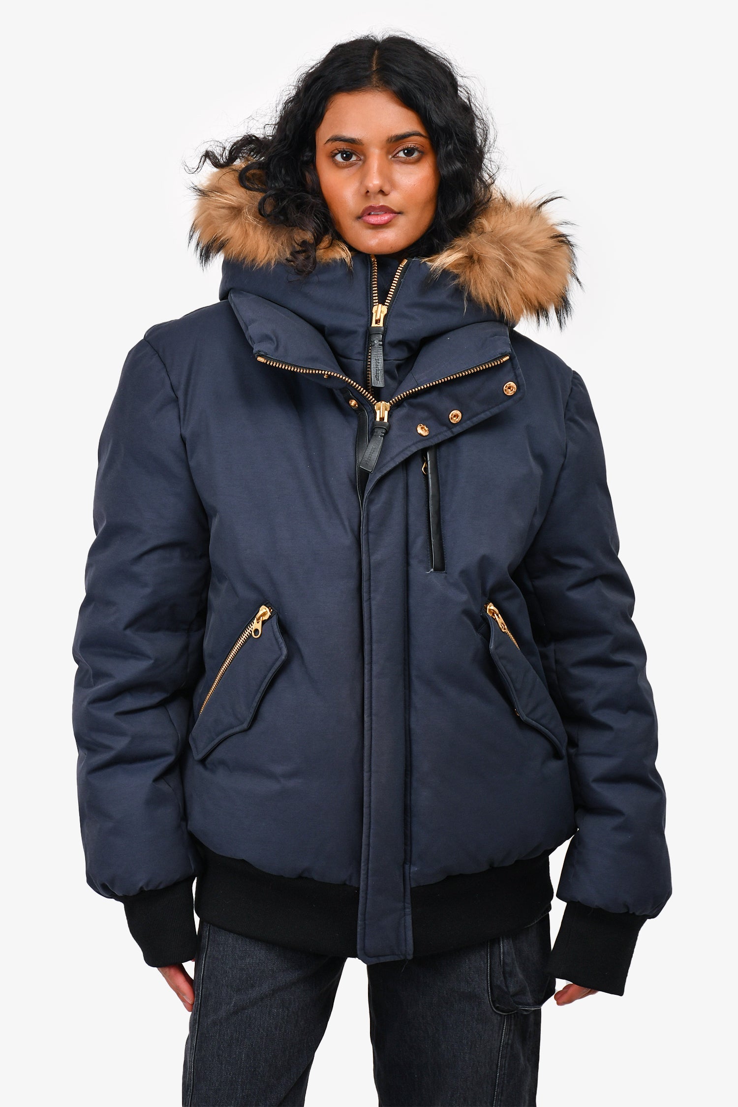Mackage Grey Dixon 2 In 1 Fur Hooded Bomber Jacket Size 44