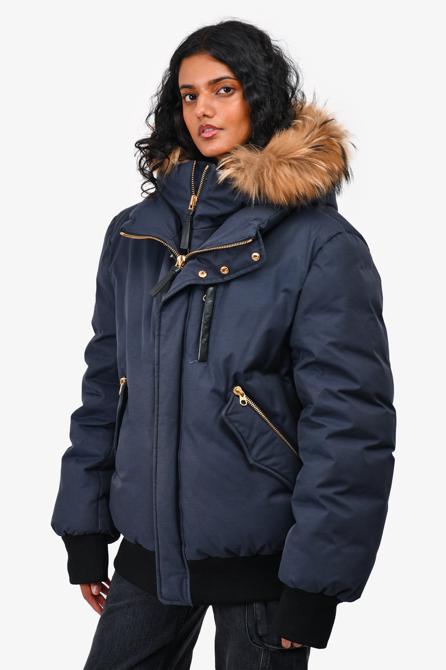 Mackage Grey Dixon 2 In 1 Fur Hooded Bomber Jacket Size 44