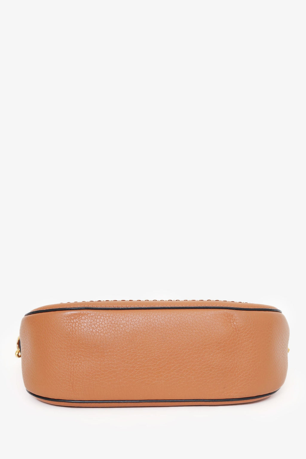 Valentino Brown Leather Alltime V-Logo Shoulder Bag