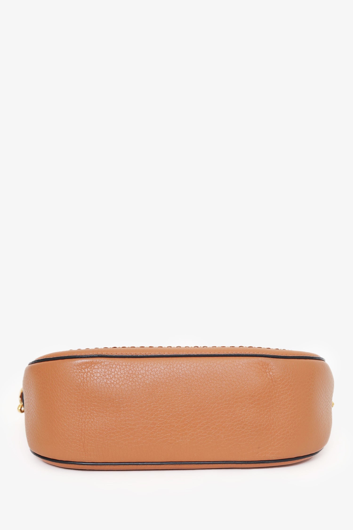 Valentino Brown Leather Alltime V-Logo Shoulder Bag