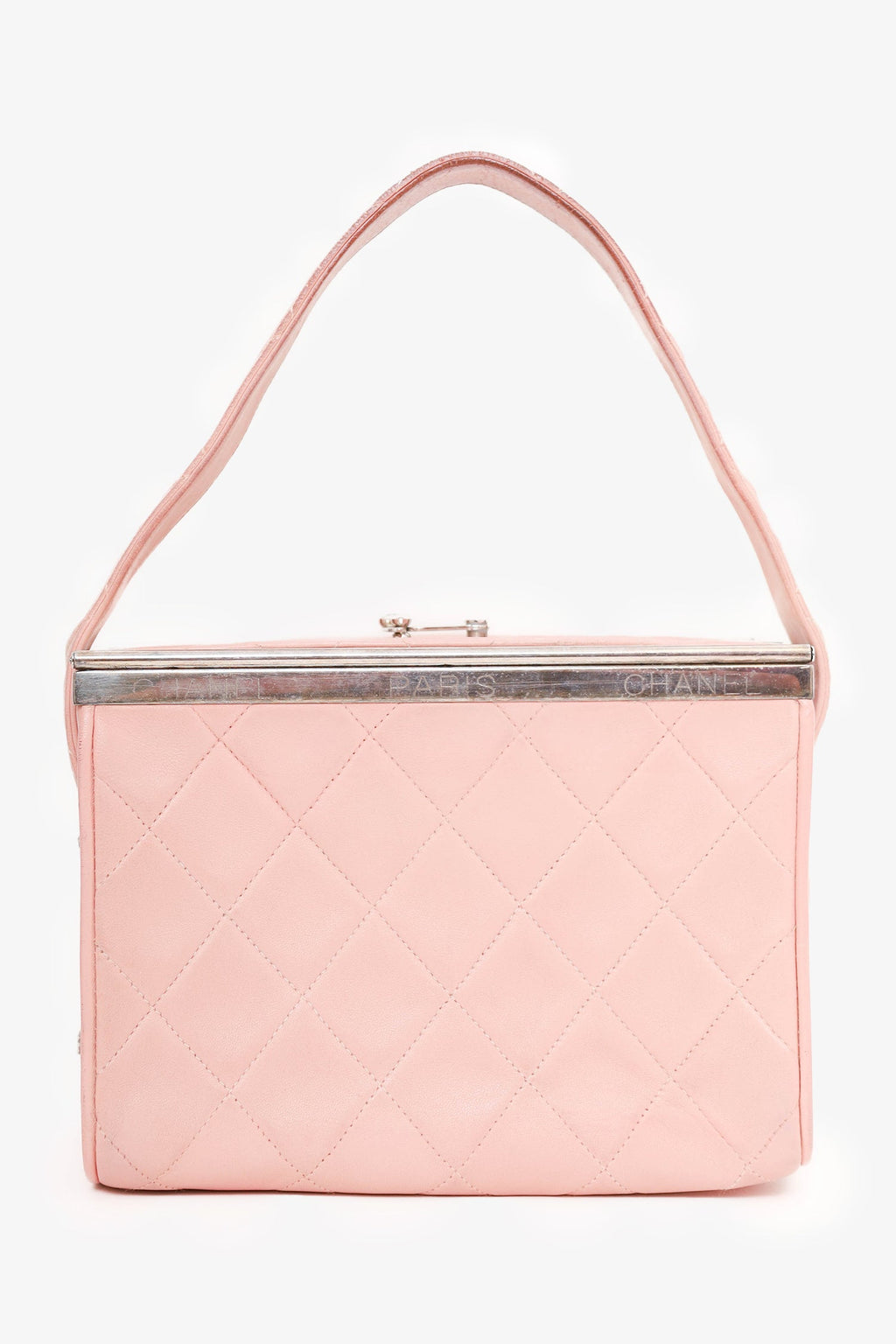 Pre-Loved Chanel™ 1996-97 Pink Quilted Lambskin Vanity Box