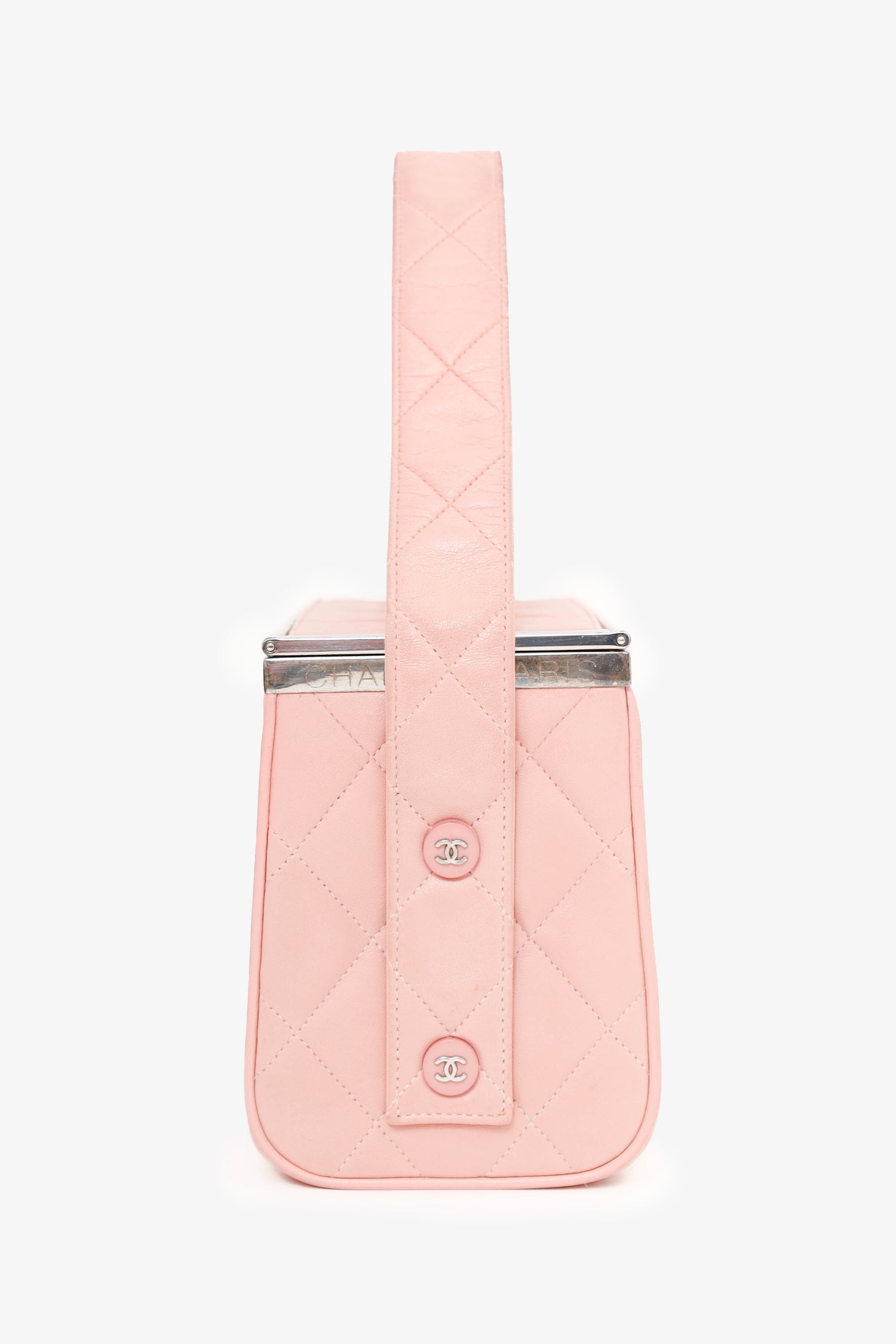 Pre-Loved Chanel™ 1996-97 Pink Quilted Lambskin Vanity Box