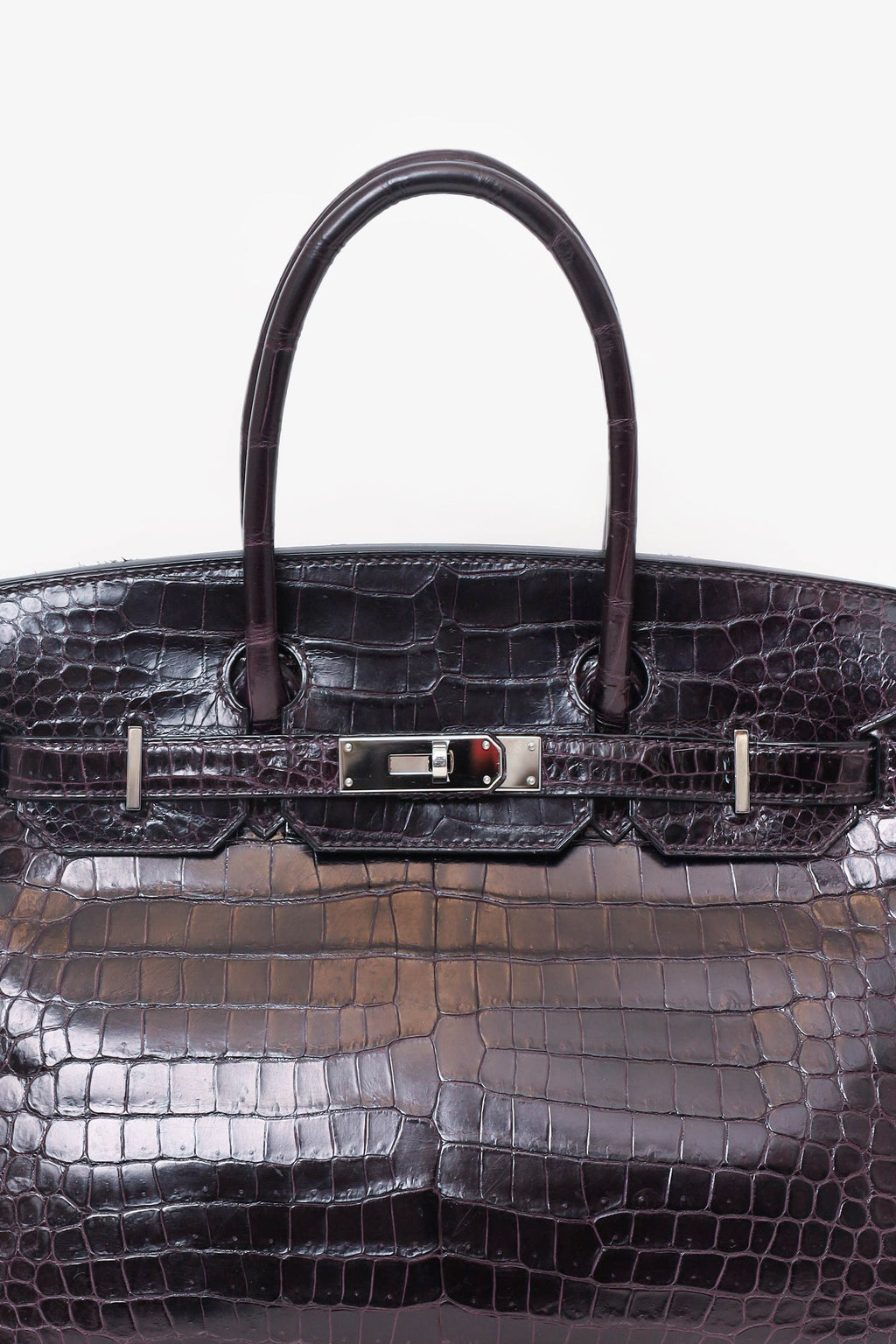 Hermes 2015 Dark Purple Matte Porosus Crocodile Birkin 30