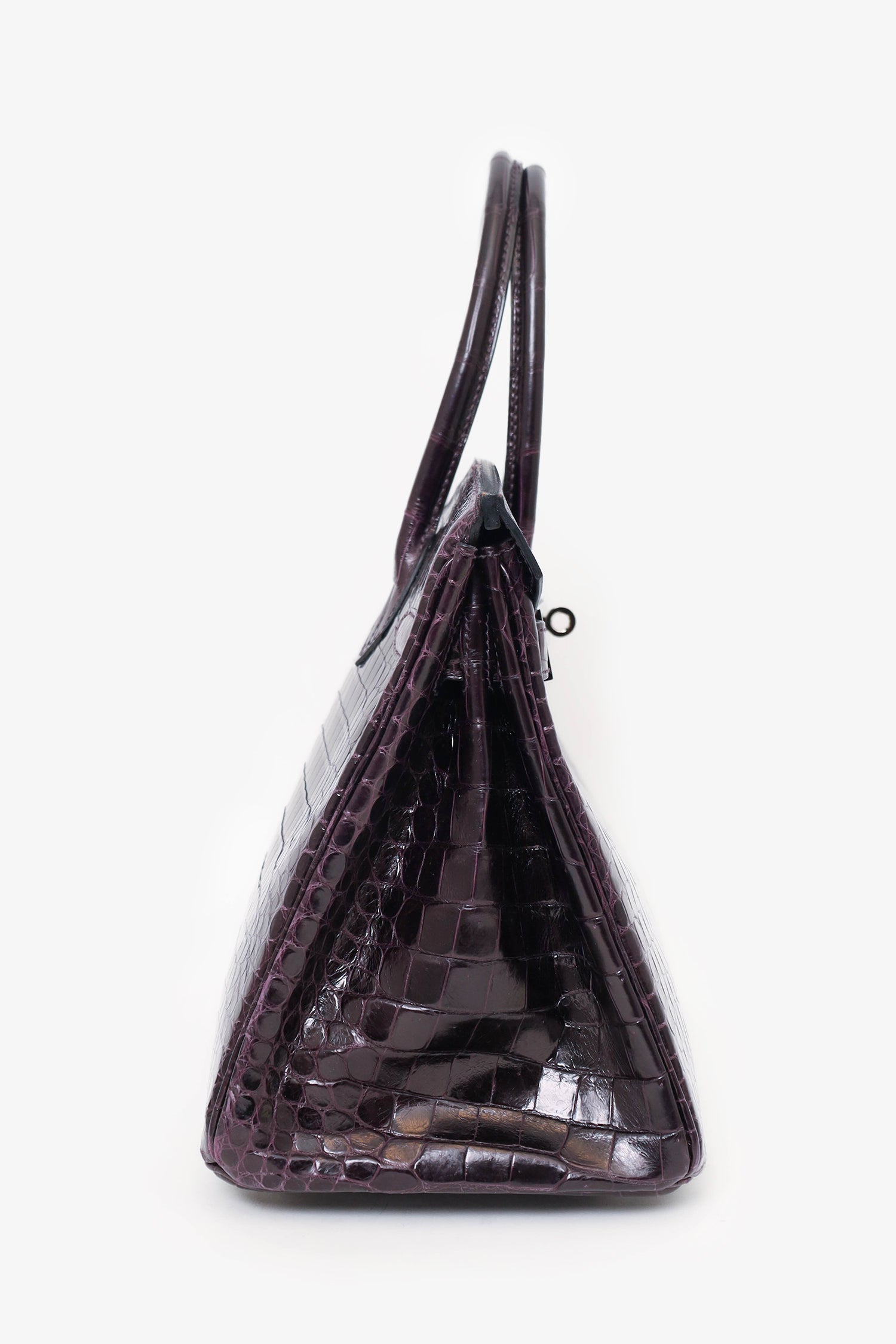 Hermes 2015 Dark Purple Matte Porosus Crocodile Birkin 30