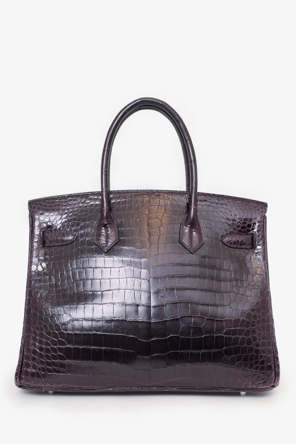 Hermes 2015 Dark Purple Matte Porosus Crocodile Birkin 30