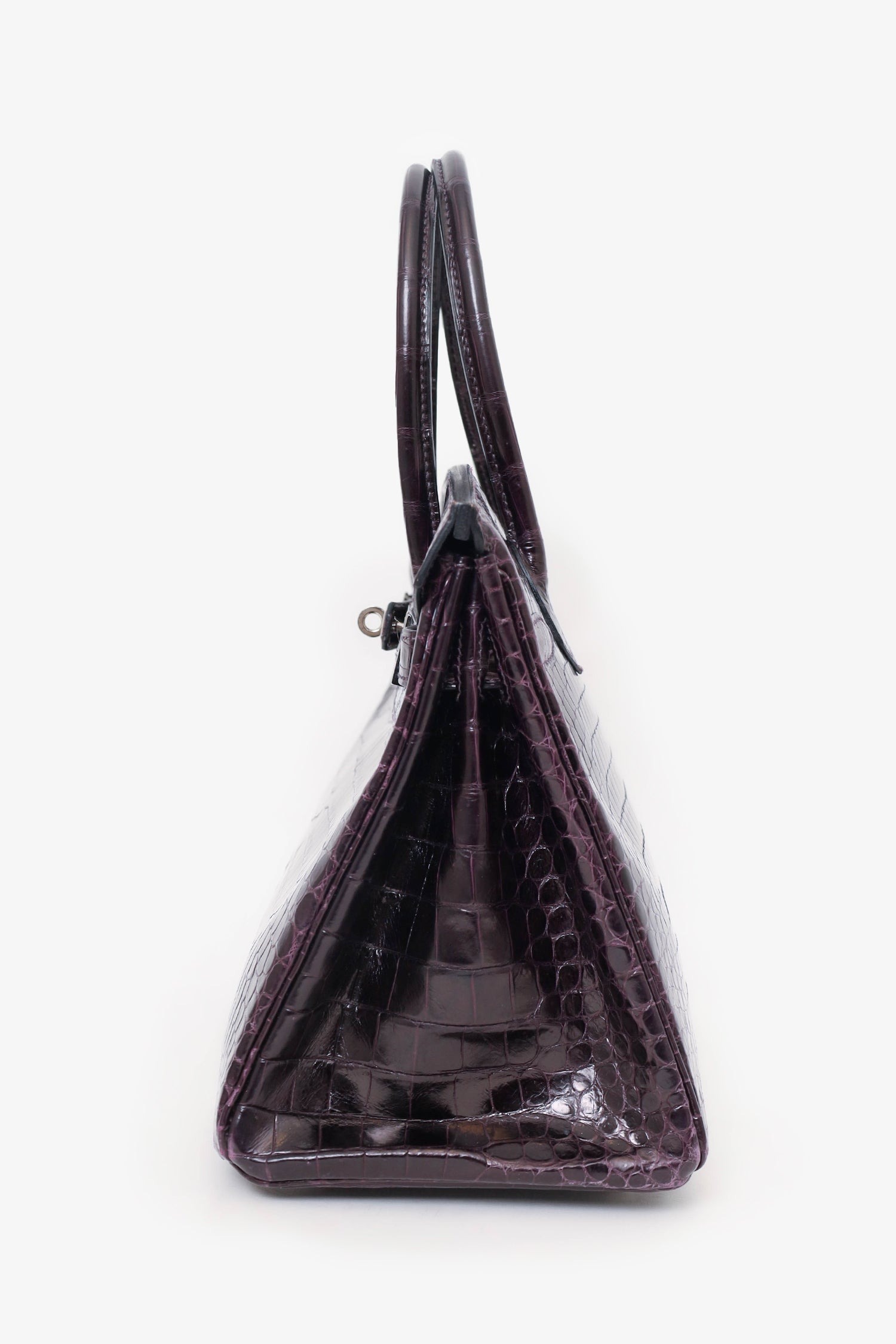 Hermes 2015 Dark Purple Matte Porosus Crocodile Birkin 30