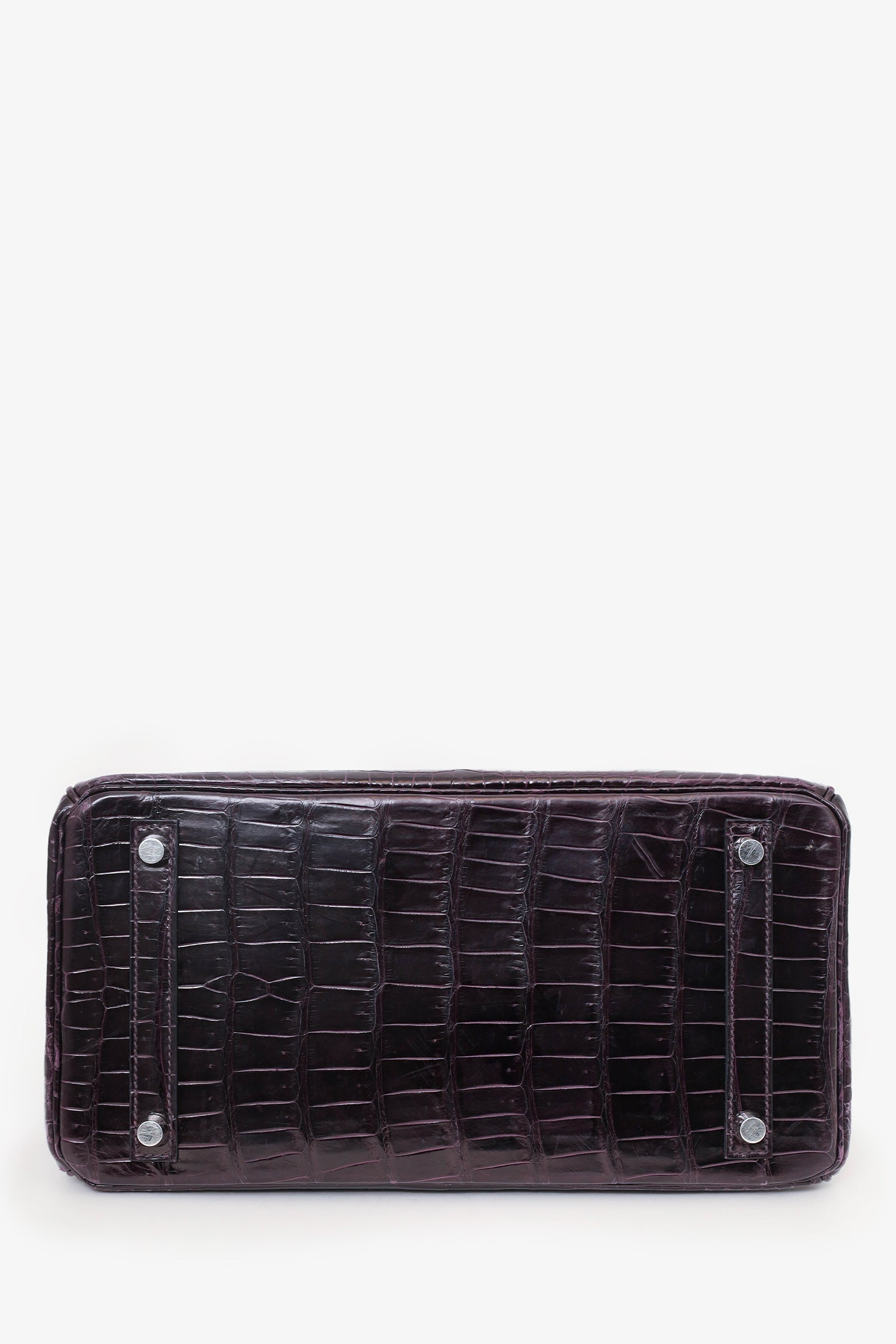 Hermes 2015 Dark Purple Matte Porosus Crocodile Birkin 30
