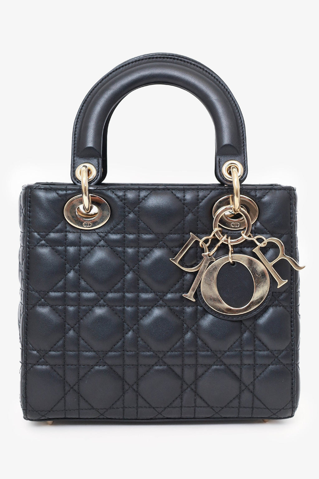 Christian Dior 2022 Black Cannage Lambskin Small Lady Dior Bag