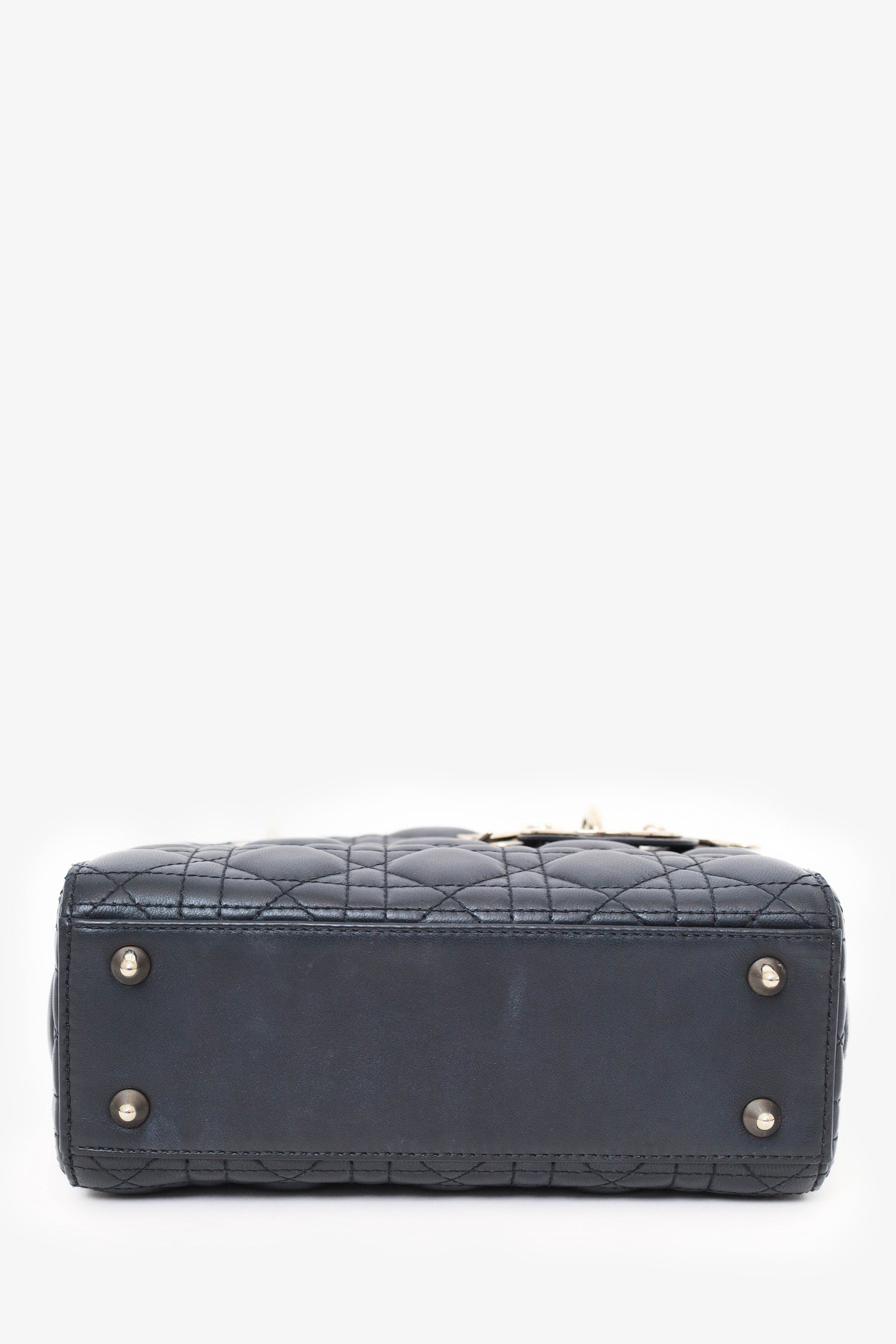 Christian Dior 2022 Black Cannage Lambskin Small Lady Dior Bag