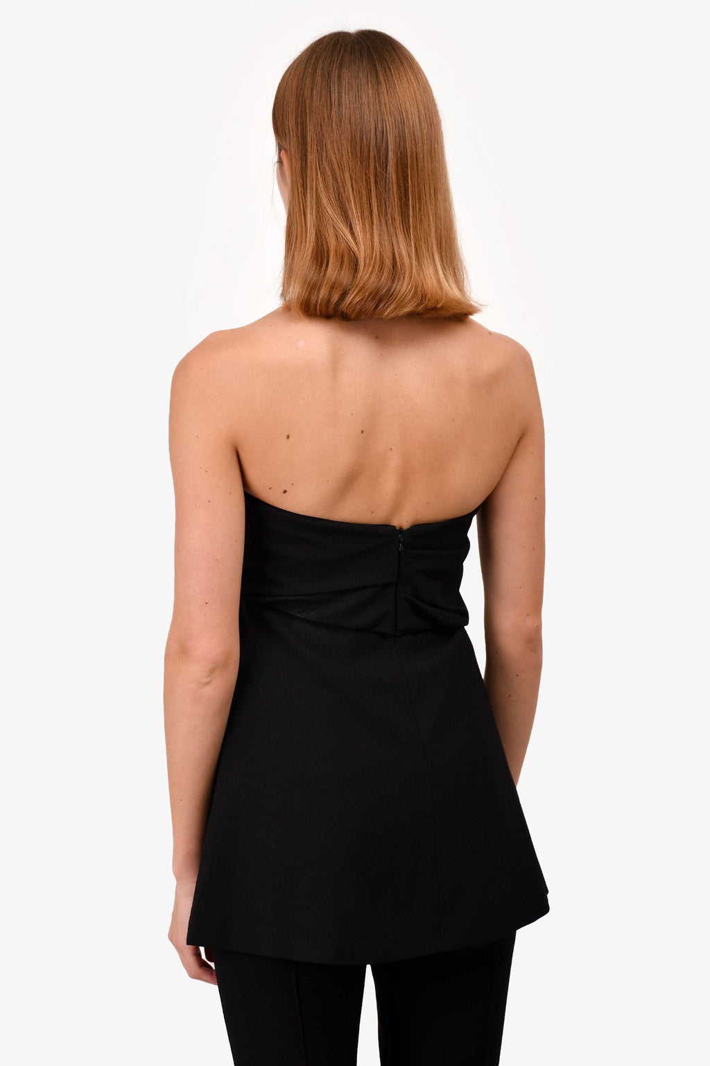 Toteme Black Wool Crepe Band Tube Top Size 34
