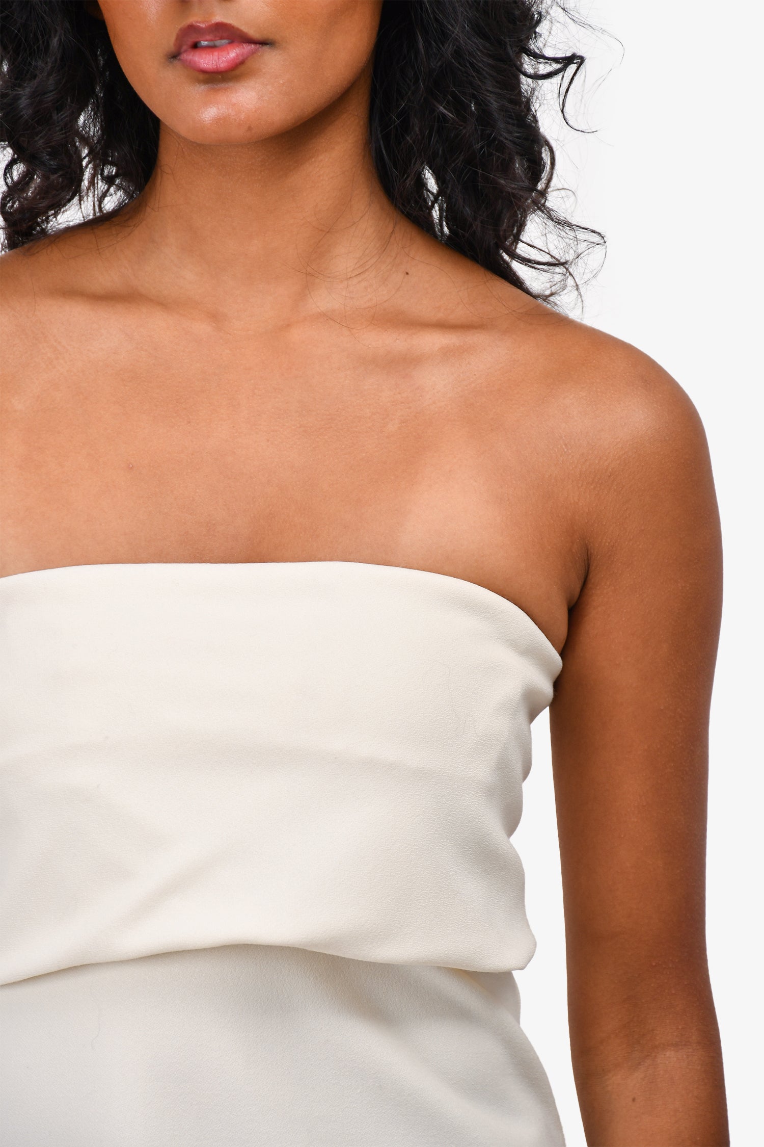 Toteme Cream Wool Crepe Band Tube Top Size 34