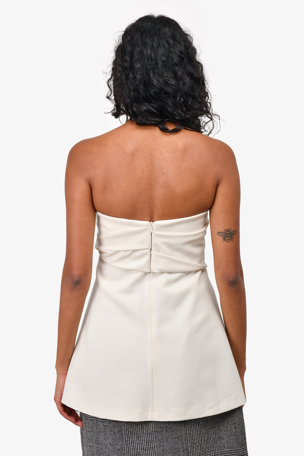 Toteme Cream Wool Crepe Band Tube Top Size 34