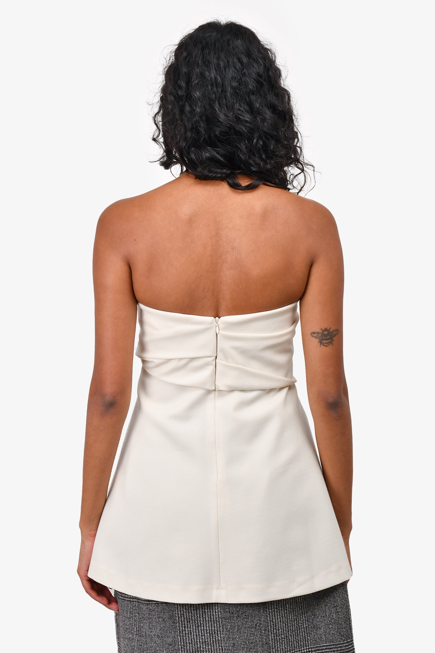 Toteme Cream Wool Crepe Band Tube Top Size 34