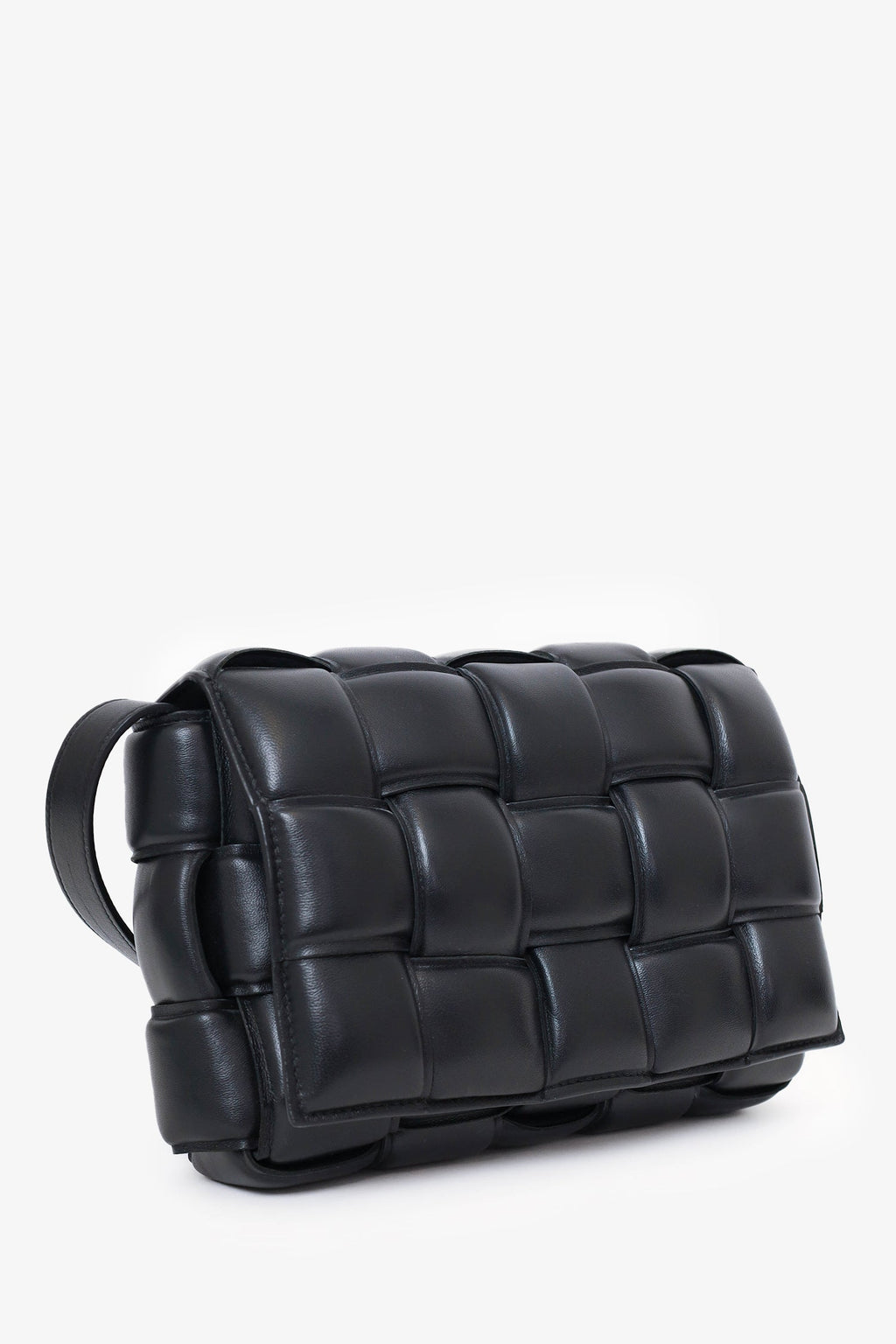 Bottega Veneta Black Leather "Padded Cassette" Shoulder Bag