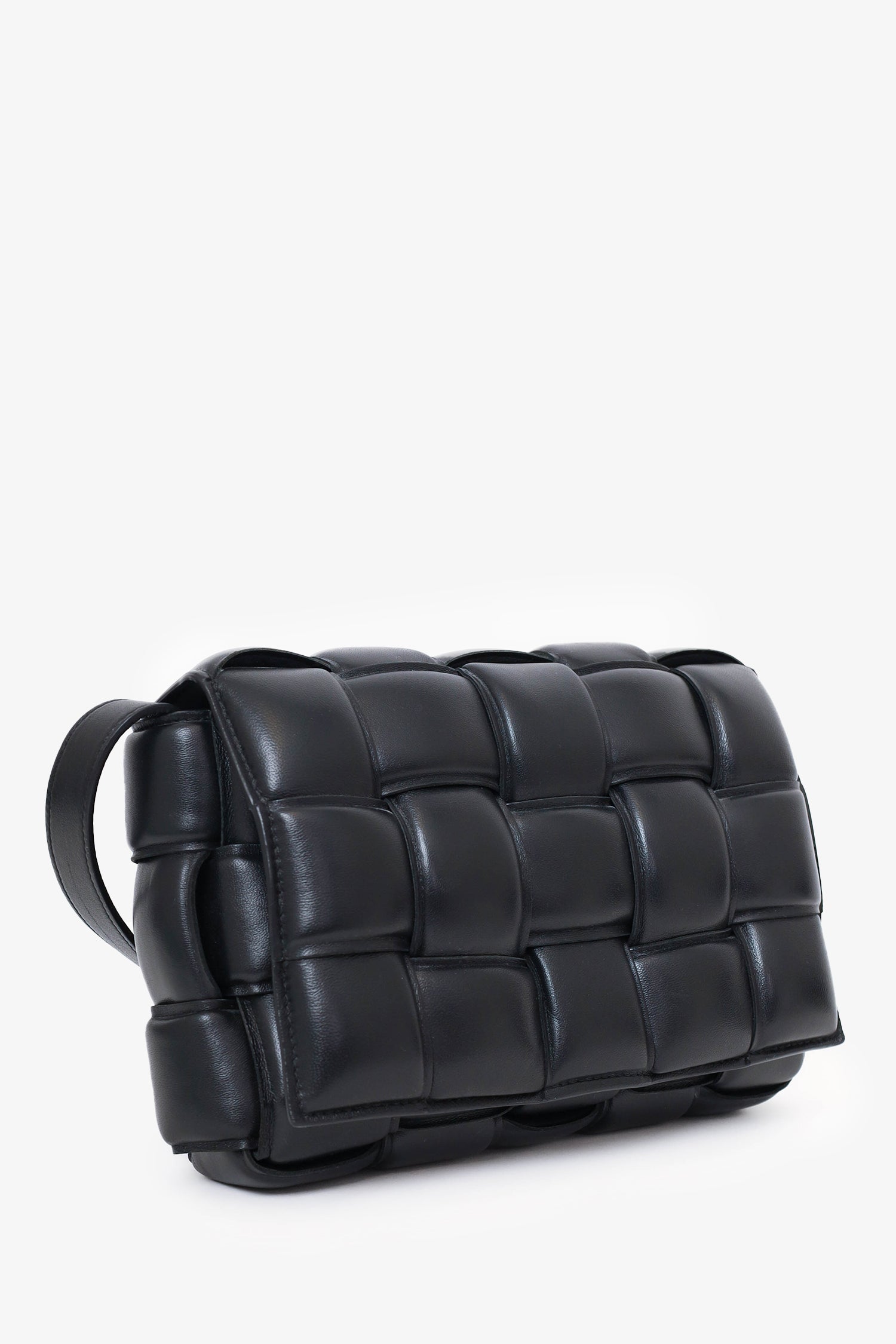 Bottega Veneta Black Leather "Padded Cassette" Shoulder Bag