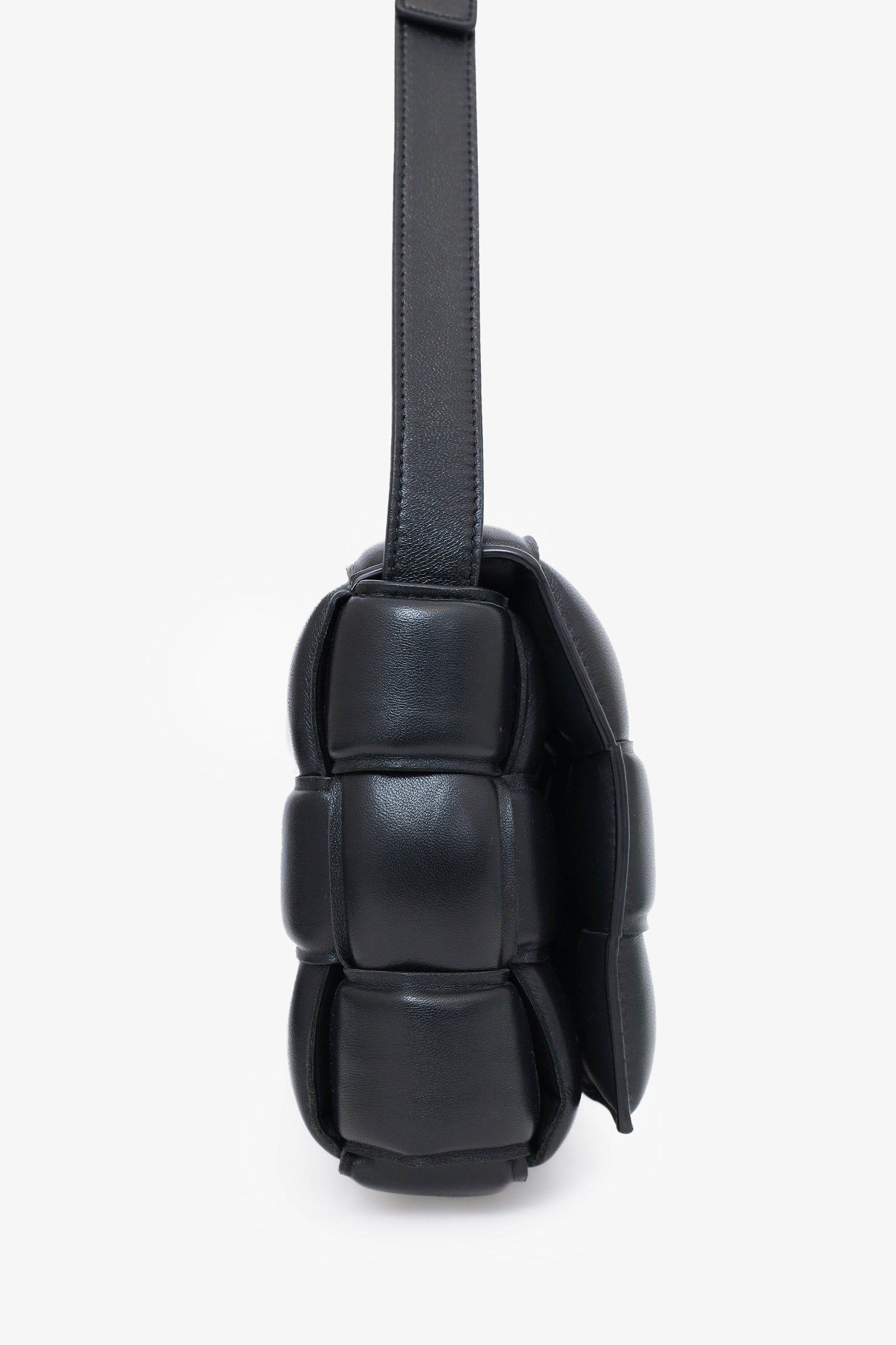 Bottega Veneta Black Leather "Padded Cassette" Shoulder Bag